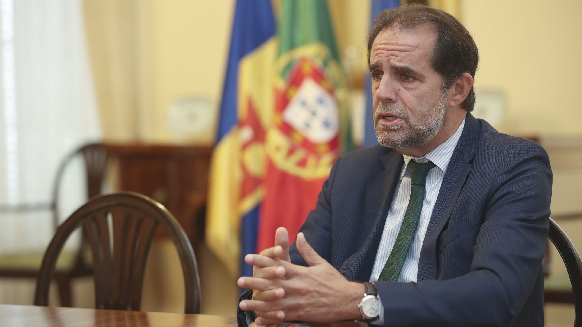 Miguel Albuquerque, candidato à liderança do PSD/Madeira, em entrevista à Agência Lusa no Funchal, 15 de março de 2024. (ACOMPANHA TEXTO DE 19-03-2024) HOMEM DE GOUVEIA/LUSA
