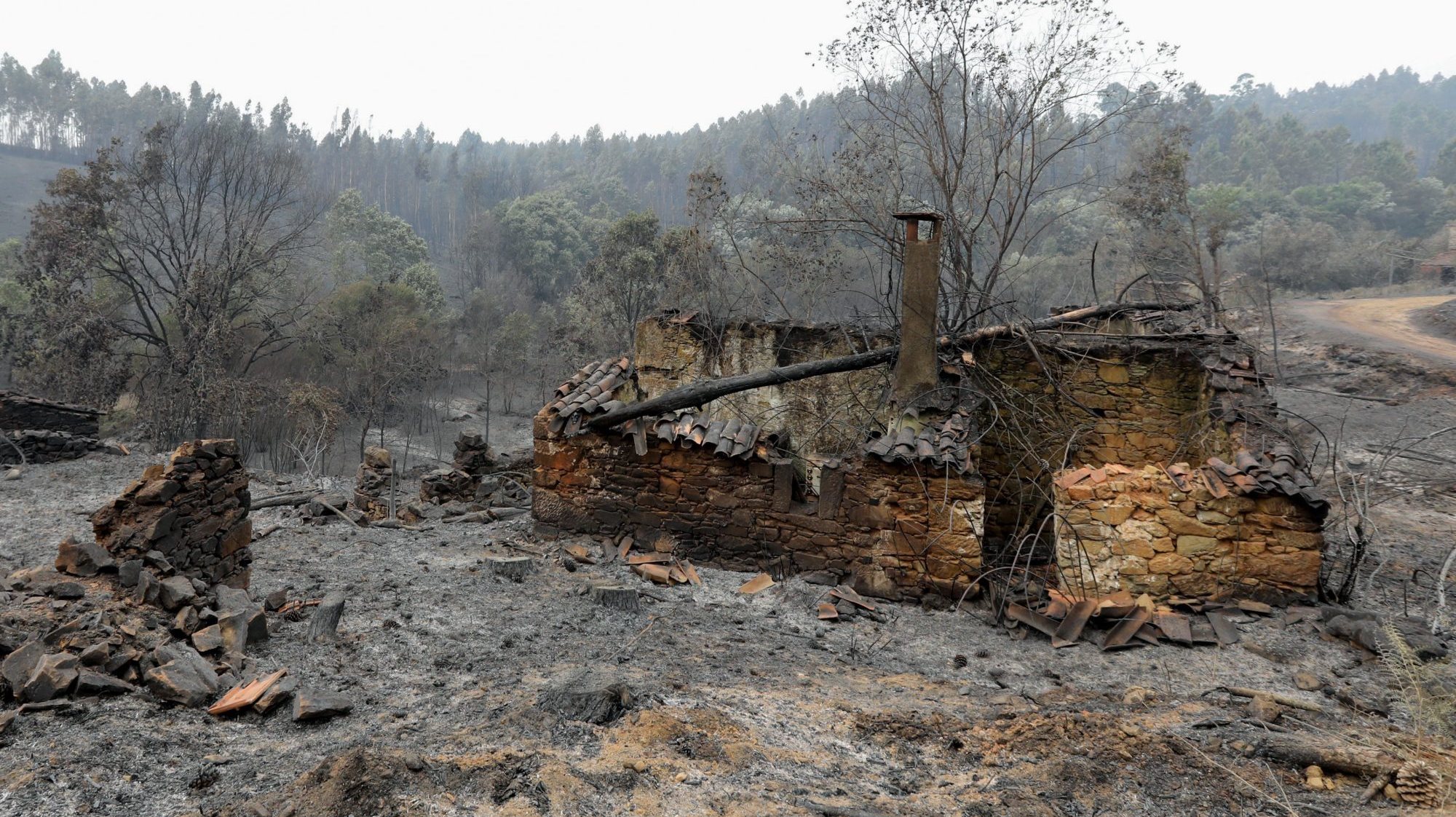 O incêndio que deflagrou em 17 de junho de 2017 em Escalos Fundeiros provocou 66 mortos