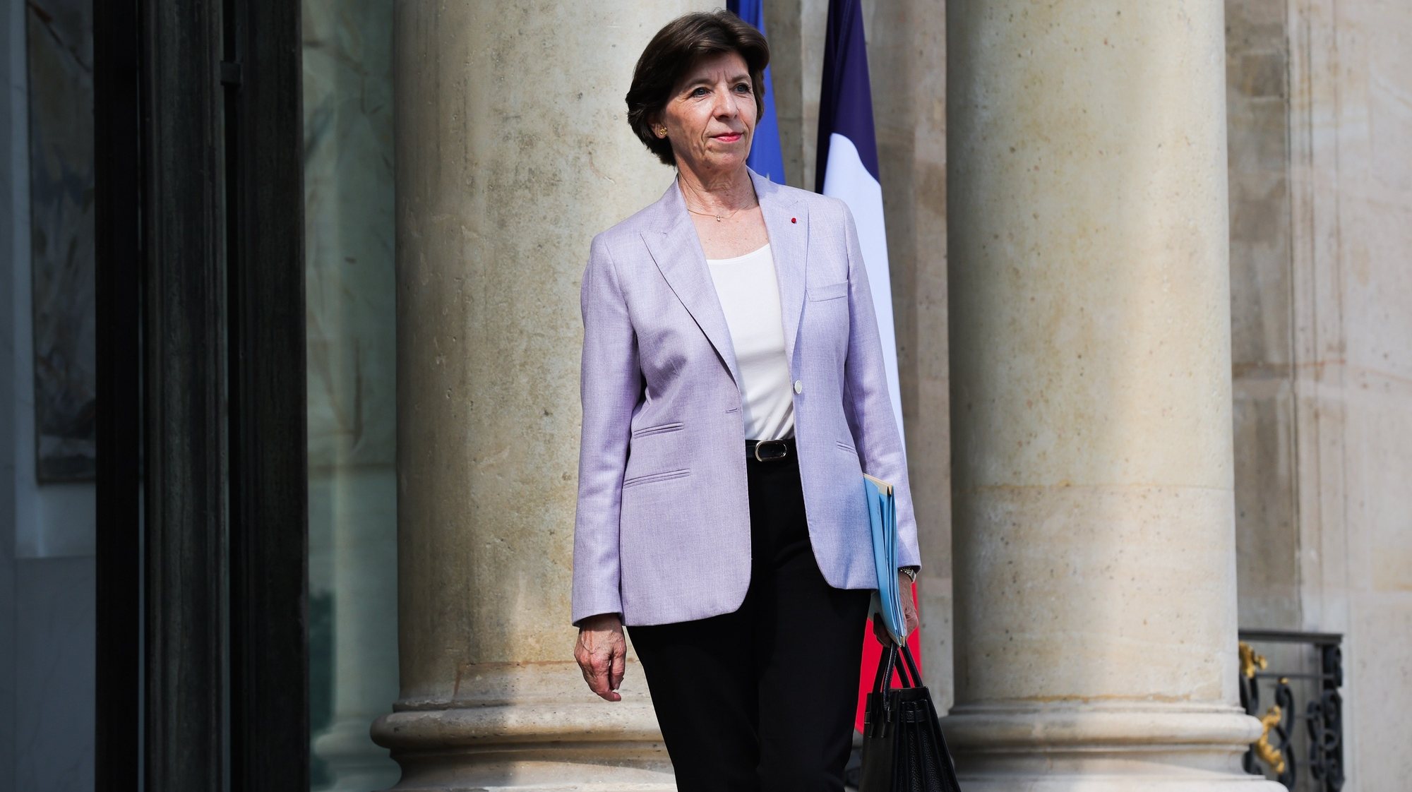 epa10759616 Minister for Europe and Foreign Affairs and Catherine Colonna arrives at the Elysee palace for the first new cabinet meeting, in Paris, France, 21 July 2023. The new French government sees Elisabeth Borne being re-appointed as French Prime Minister to lead the new cabinet after its reshuffle.  EPA/TERESA SUAREZ