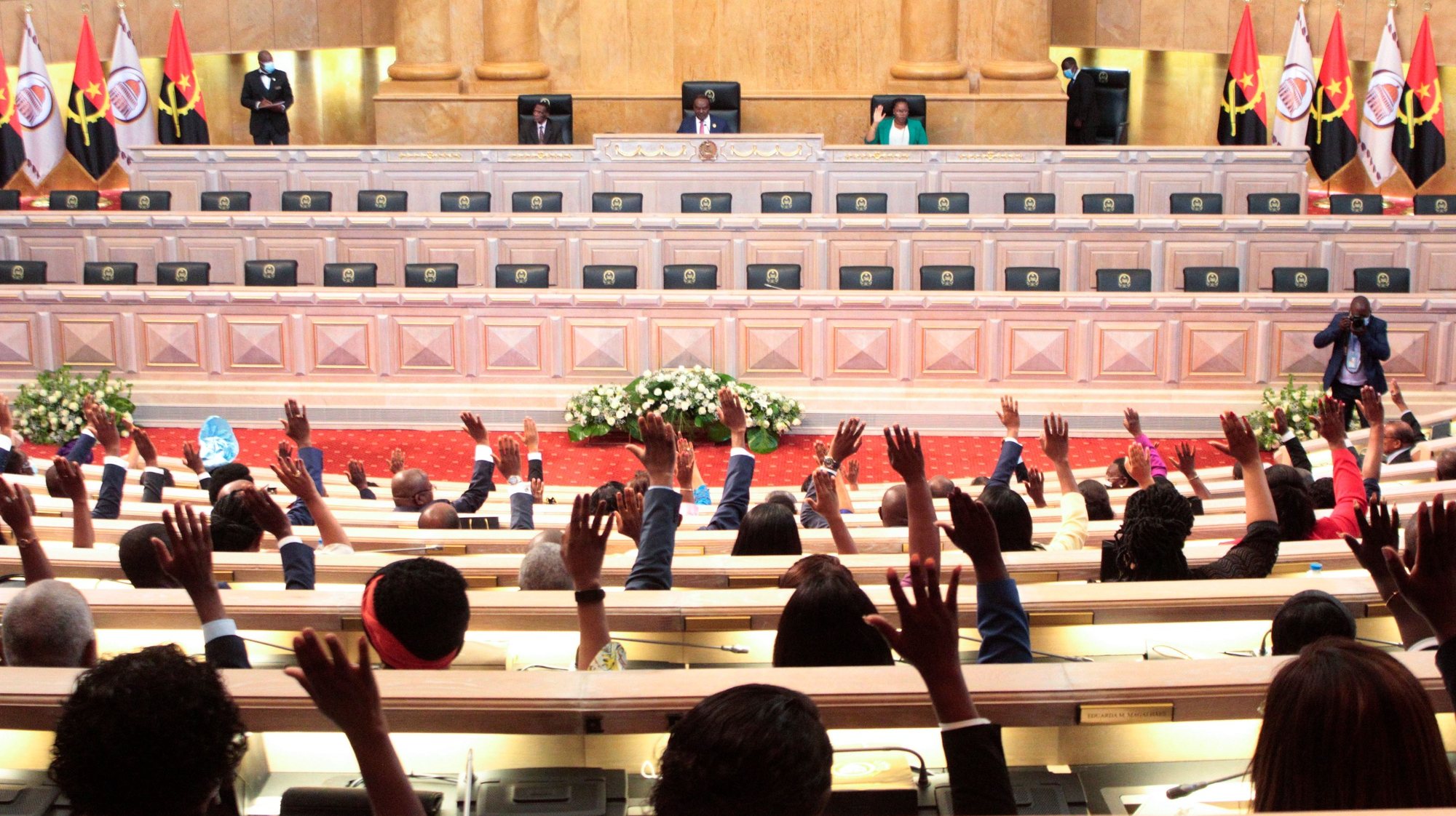 A União Nacional para a Independência Total de Angola (UNITA) durante a cerimónia de tomada de posse na Assembleia Nacional dos novos deputados eleitos na eleições de 24 de agosto, Luanda, Angola, 16 de setembro de 2022. AMPE ROGÉRIO/LUSA