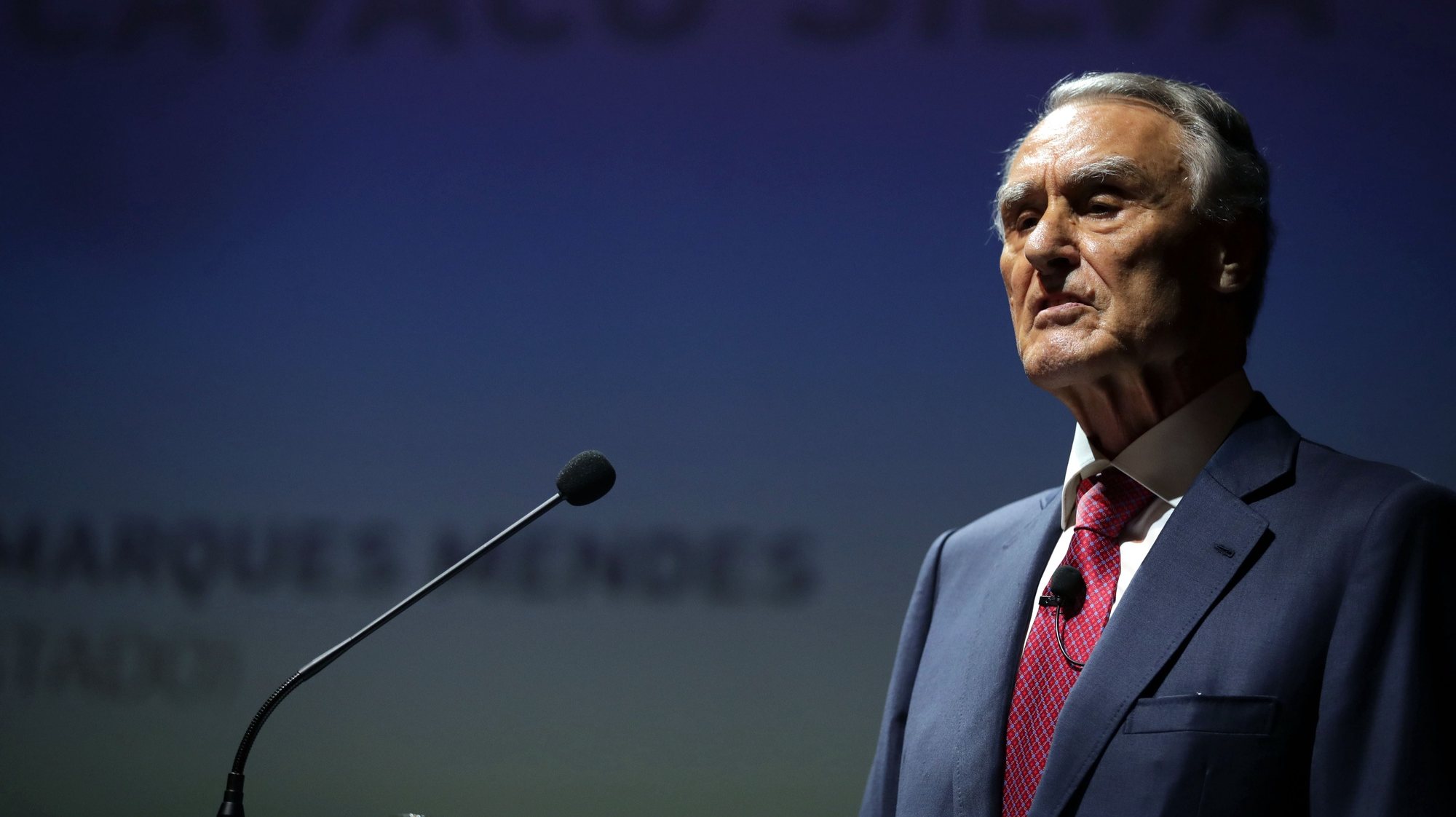 O ex-Presidente da República, Cavaco Silva intervém no debate “A democracia portuguesa a caminho de meio século”, no Teatro Cinema em Fafe, 14 de junho 2022. ESTELA SILVA/LUSA