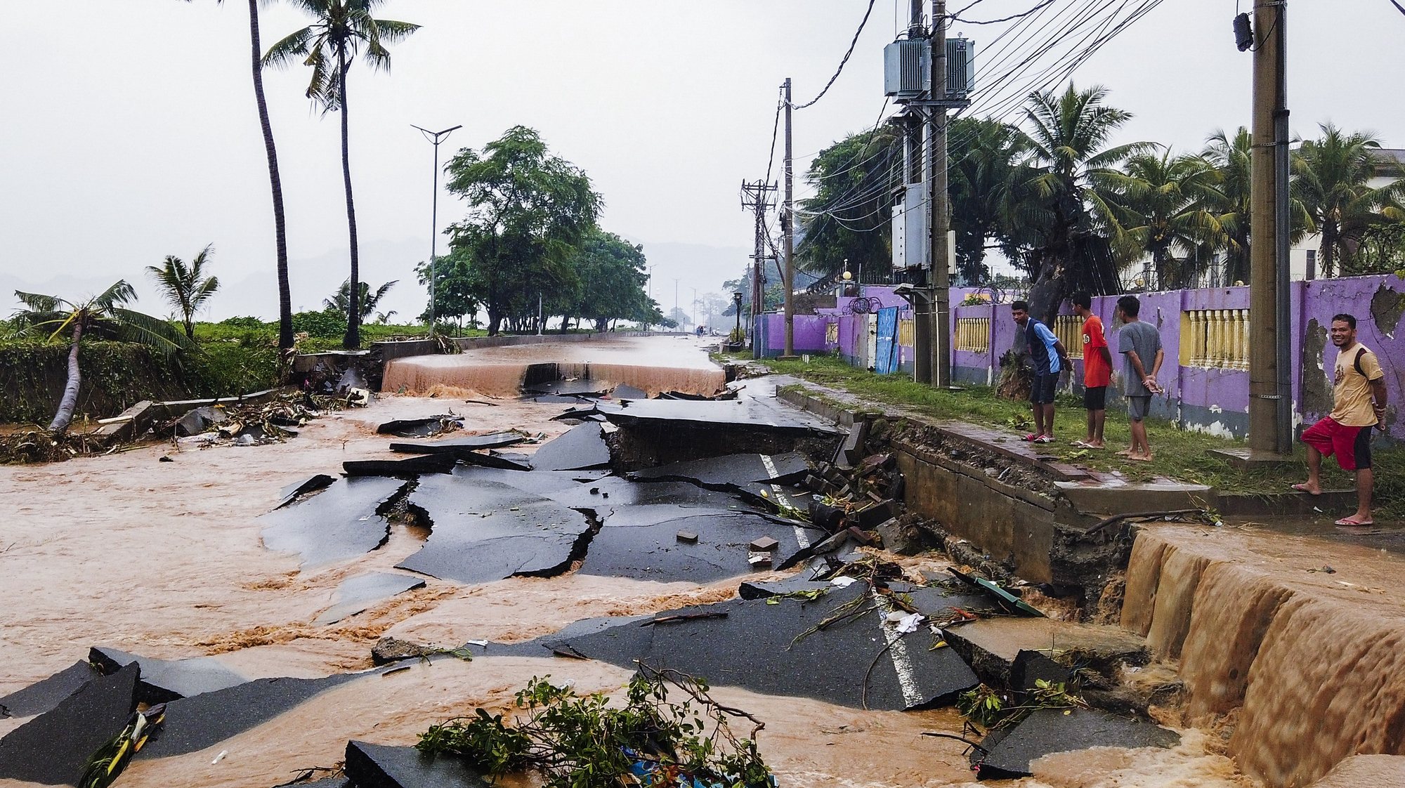 Flood damage in the streets of Dili,  East-Timor. The floods that hit a large part of the city of Dili today caused at least 11 deaths, according to an updated but still provisional balance sheet by the local Civil Protection, 04 April 2021. ANTONIO SAMPAIO/LUSA