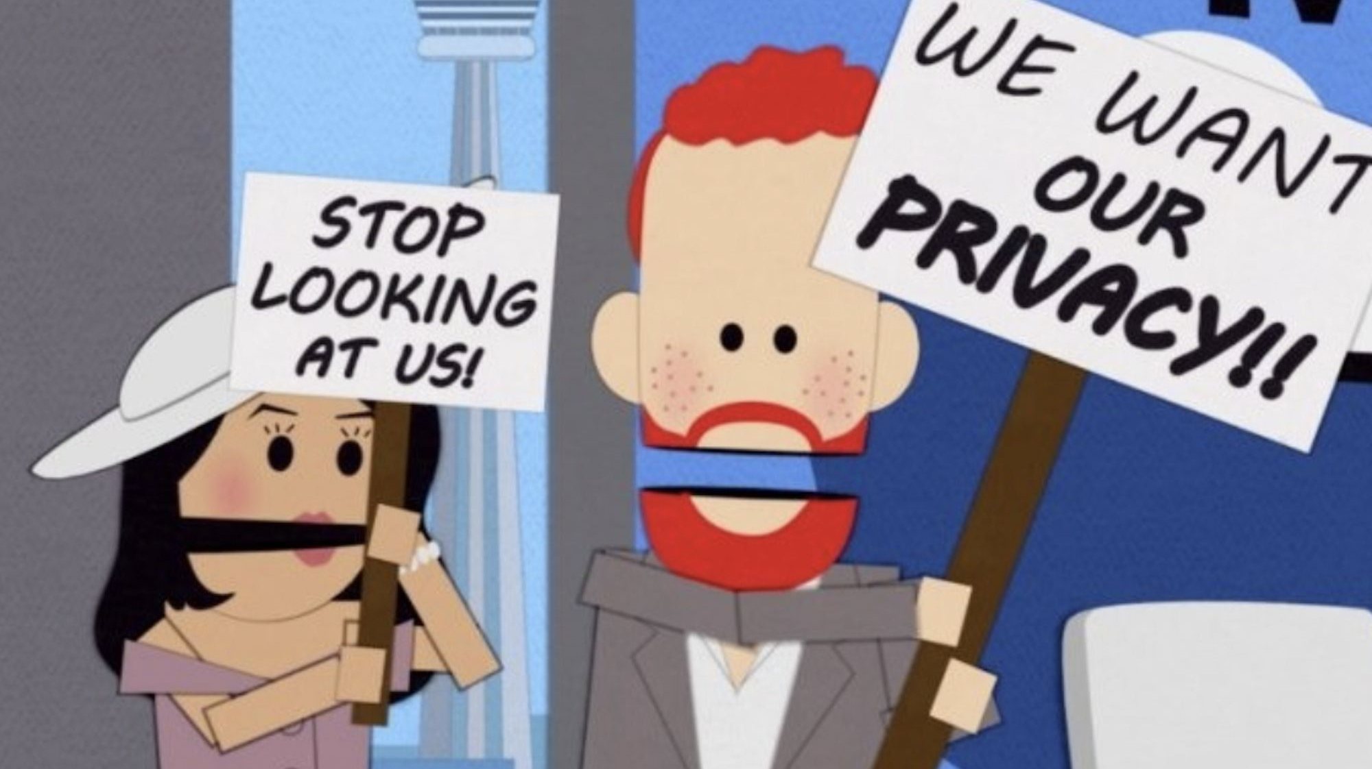 Uma imagem dos &quot;príncipe e princesa do Canadá&quot; na série South Park