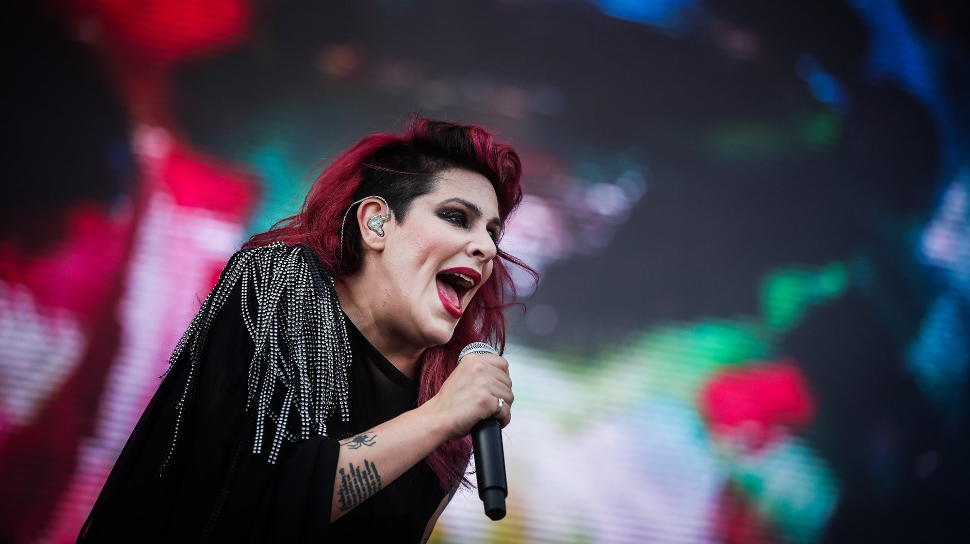 Singer of Portuguese band The Gift Sonia Tavares performing live on the third day of 2019 Alive Festival, in Oeiras, outskirts of Lisbon, Portugal, 13 July 2019. The 13th edition of the festival runs from 11 to 13 of July. MARIO CRUZ/LUSA