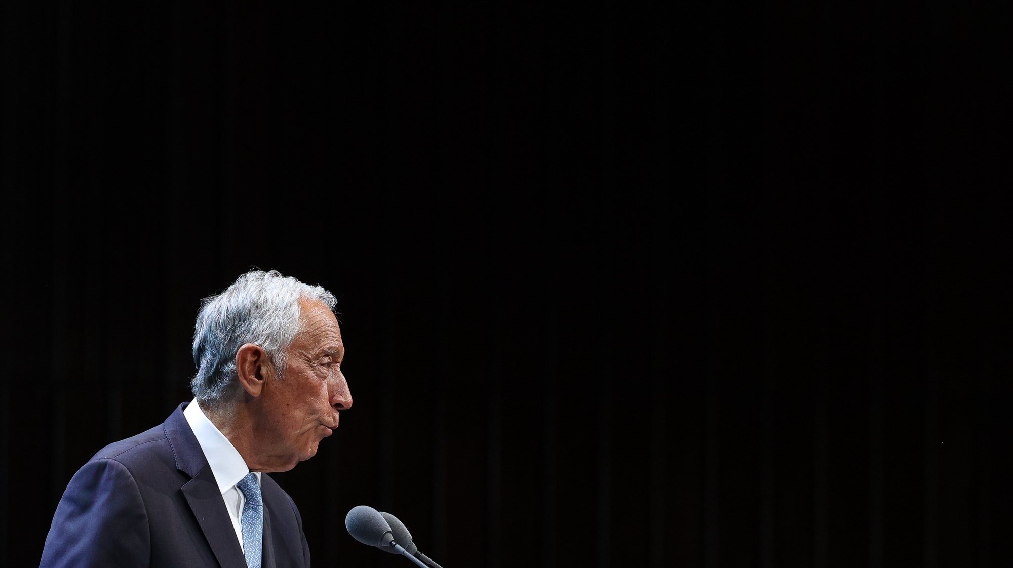 Portuguese President Marcelo Rebelo de Sousa delivers his speech during the cerimony of award of the Gulbenkian Prize for Humanity in Lisbon, Portugal, 19 July 2023. TIAGO PETINGA/LUSA