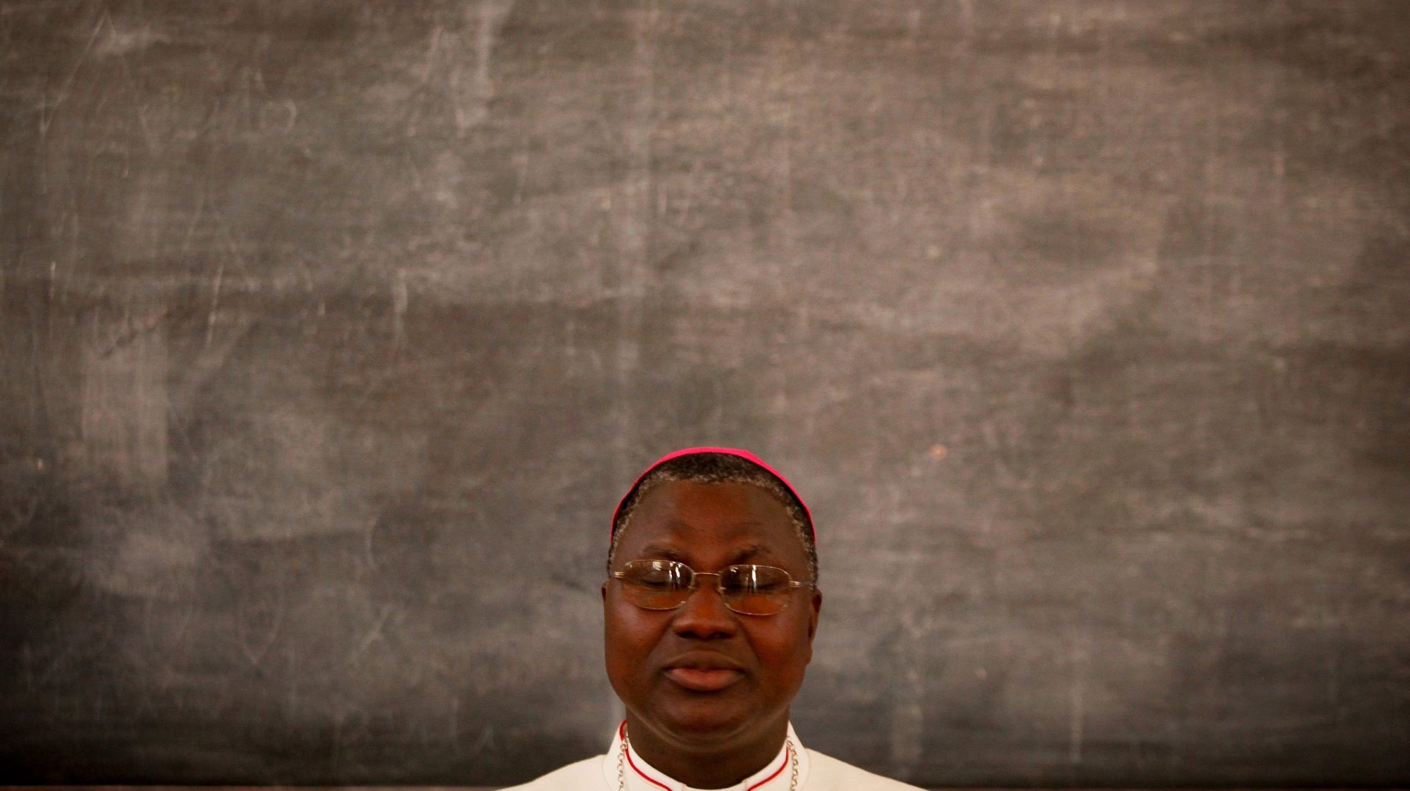 Assistant Bishop of Bissau, Don Jose Lampra Ca, during a press conference held at the Bishopcourt in Bissau, presenting the position of the Catholic Church from Guinea Bissau regarding the current political situation 17 April 2012. On Thursday evening a group of Guinean military attacked the residence of Prime Minister and presidential candidate, Carlos Gomes Junior, arresting him and the President, Raimundo Pereira and held various strategic points in the capital of Guinea-Bissau. The action was justified by a self-Military Command, with no clear identification of who is in charge, still all the main generals of the Guinean Army have been seen arriving and leaving the meeting places, for that reason at this point the belief is that the coup d&#039;etat is actually done by the Guinean Bissau Army and not by any particular faction or group. These events preceded the beginning of the campaign for the second round of the presidential election scheduled for April 29. ANDRE KOSTERS/LUSA