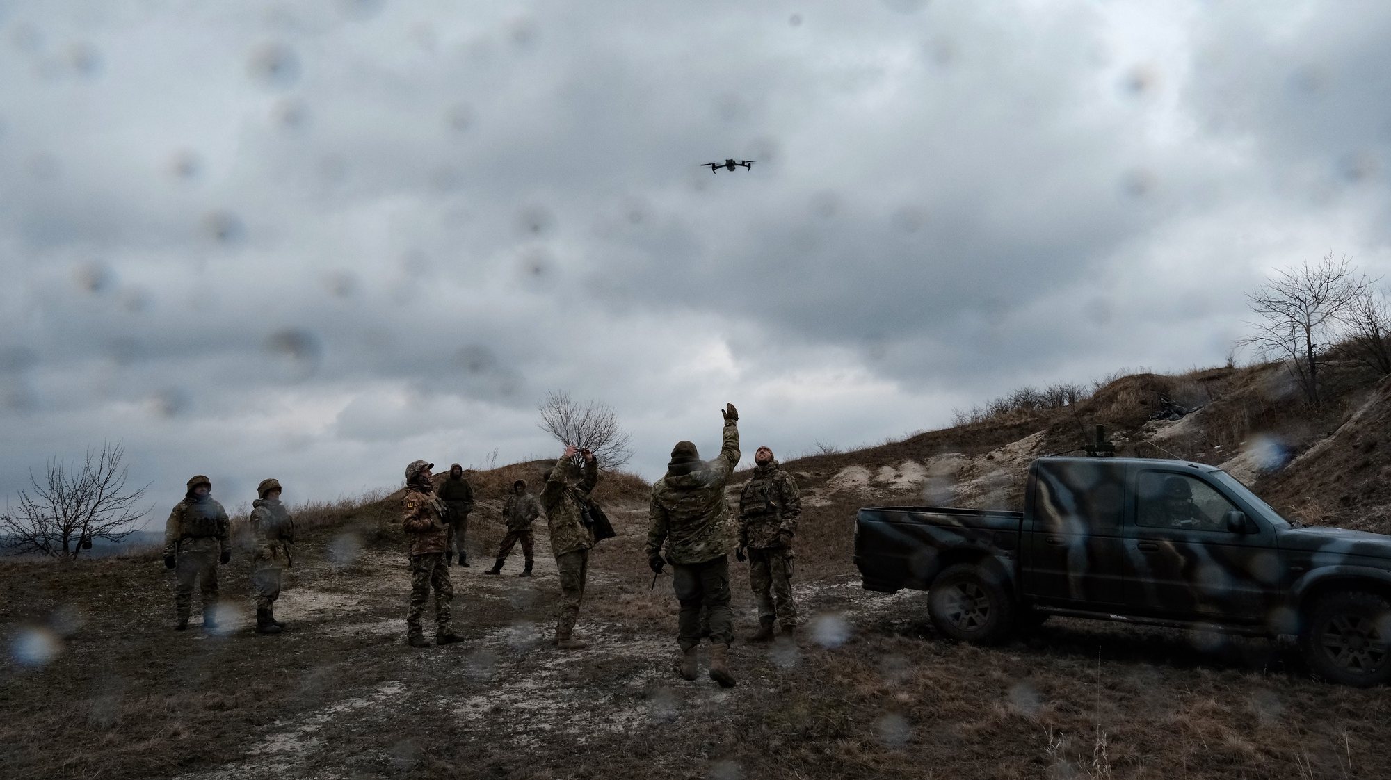 epa11222855 New recruits use drones during a training at an undisclosed location in the Donetsk region to complete their formation as infantrymen of Ukraine&#039;s 22nd Army Brigade, Donetsk, Ukraine, 14 March 2024 (issued 15 March 2024). The training lasts several months and recruits are instructed in combat medicine, handling of small arms, RPGs and BMP-1 type armoured vehicles, among other training. The Ukrainian Army is currently seeking to enlist 350,000 new soldiers to replace those who have been fighting for more than two years after Russian troops entered Ukrainian territory in February 2022, starting a conflict that has provoked destruction and a humanitarian crisis.  EPA/Maria Senovilla