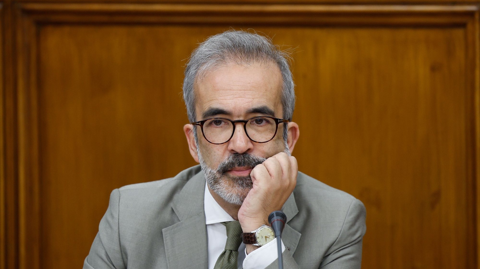 O ministro de Estado e dos Negócios Estrangeiros, Paulo Rangel, durante a sua audição na Comissão de Assuntos Europeus, no âmbito do processo de Construção da União Europeia, na Assembleia da República, em Lisboa, 04 de julho de 2024. ANTÓNIO PEDRO SANTOS/LUSA