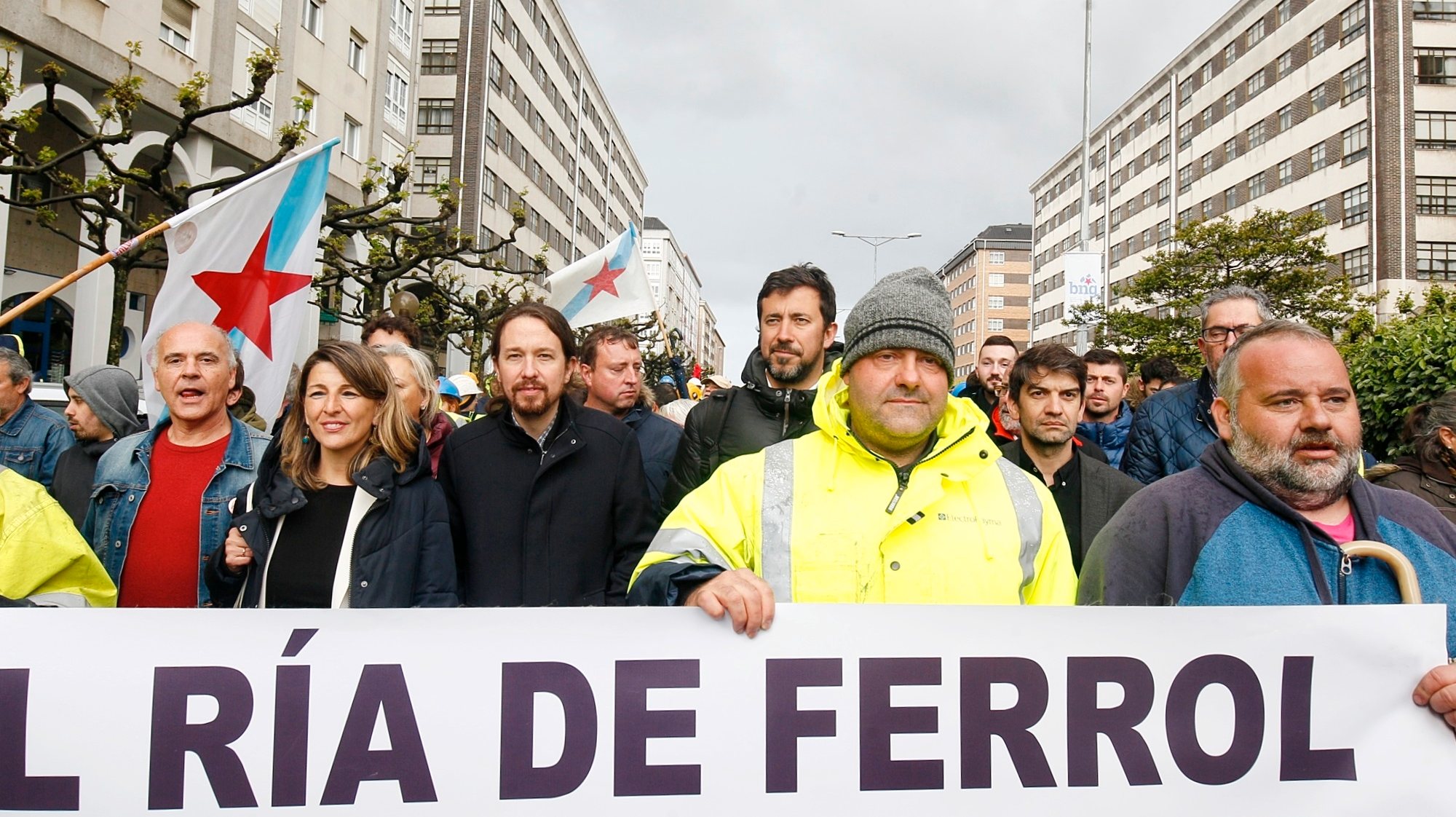 Pablo Iglesias Participates In A Demonstration In Support Of Navantia Workers