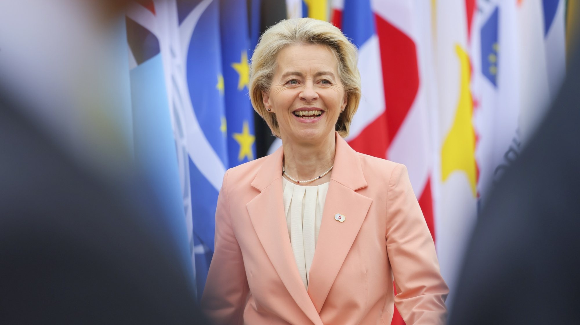 epa11412523 European Commission President Ursula von der Leyen arrives for the opening ceremony of the Summit on Peace in Ukraine at the Buergenstock Resort in Stansstad, near Lucerne, Switzerland, 15 June 2024. International heads of state gather on 15 and 16 June at the Buergenstock Resort in central Switzerland for the two-day Summit on Peace in Ukraine.  EPA/Denis Balibouse / POOL     EDITORIAL USE ONLY  EDITORIAL USE ONLY