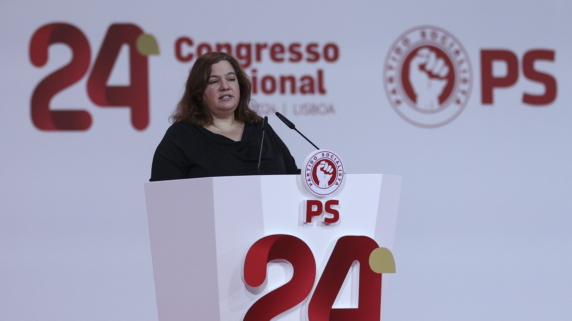 Alexandra Leitão intervém no XXIV Congresso Nacional do Partido Socialista (PS), na Feira Internacional de Lisboa, 06 de janeiro de 2024. MIGUEL A. LOPES/LUSA