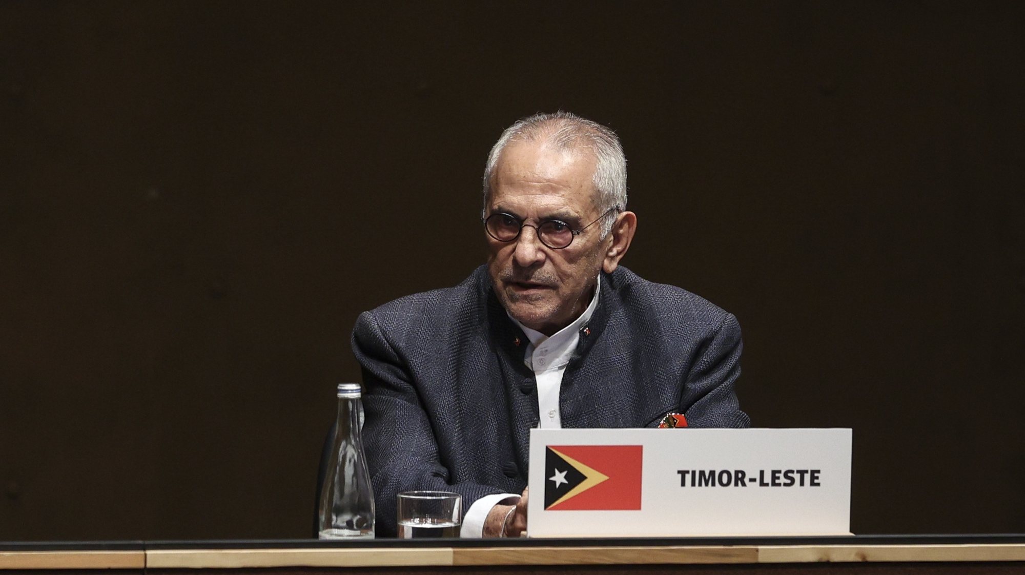 O Presidente da República de Timor-Leste, José Ramos-Horta intervém na sessão comemorativa do 50º aniversário do 25 de abril de 1974, com os Chefes de Estado irmãos, cuja independência esteve ligada do 25 de abril em Lisboa, 25 de abril de 2024. MIGUEL A. LOPES/LUSA