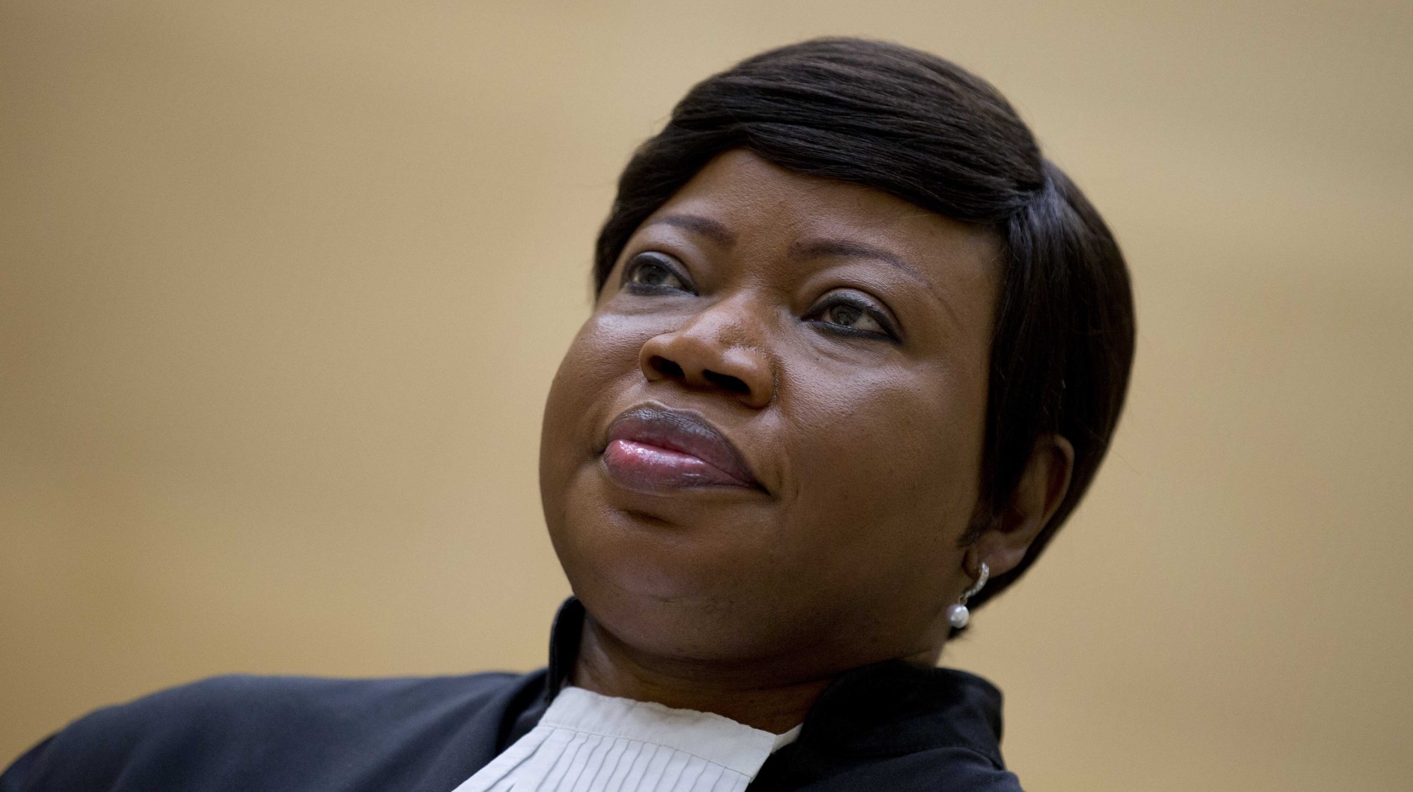 epa07486346 (FILE) -  Prosecutor Fatou Bensouda waits for former Congo Vice President Jean-Pierre Bemba to enter the court room of the International Criminal Court (ICC) to stand trial with Aime Kilolo Musamba, Jean-Jacques Mangenda Kabongo, Fidele Babala Wandu and Narcisse Arido, in The Hague, Netherlands, 29 September 2015, reissued 05 April 2019. Media reports on 05 April 2019 state that the US has revoked the visa of Fatou Bensouda, the international criminal court’s chief prosecutor, her office has said, over a possible investigation into US soldiers actions in Afghanistan.  EPA/PETER DEJONG / POOL *** Local Caption *** 52273662
