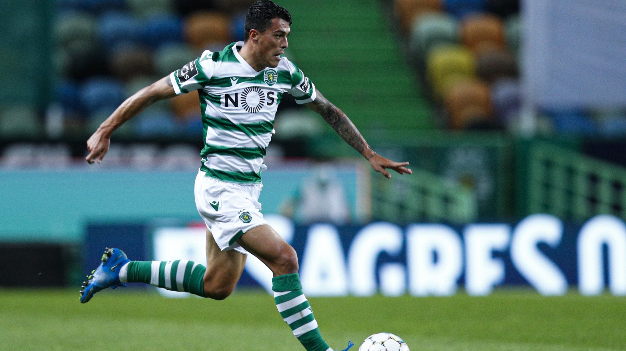 Sporting´s player  Pedro Porro, in action during their Portuguese First League soccer match held at Alvalade Stadium in Lisbon, Portugal, 21st April 2021.  ANTONIO COTRIM/LUSA
