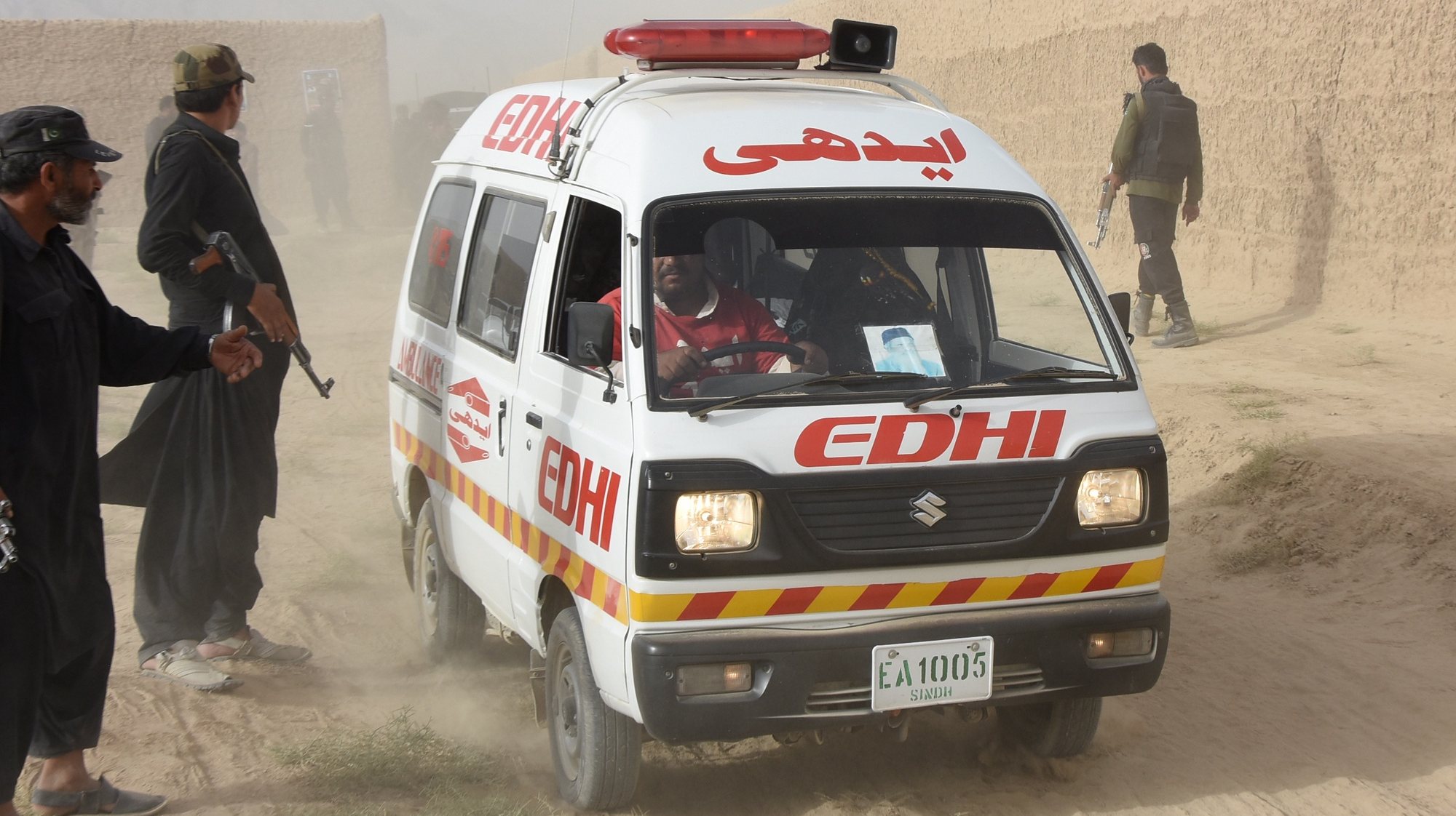 epa06886582 Ambulance transports the injured victims of a suicide bomb attack that targeted an election campaign rally of Balochistan Awami Party, in Mastung, Pakistan, 13 July 2018.   At least 156 people including Siraj Raisani, a BAP leader and party&#039;s candidate for General Elections, were killed and more than 200 were injured in the incident. This is the third attack with casualties in ongoing campaigning for the general and provincial elections on Jul. 25, in which 105 million Pakistanis are expected to vote, according to the Election Commission of Pakistan.  EPA/JAMAL TARAQAI