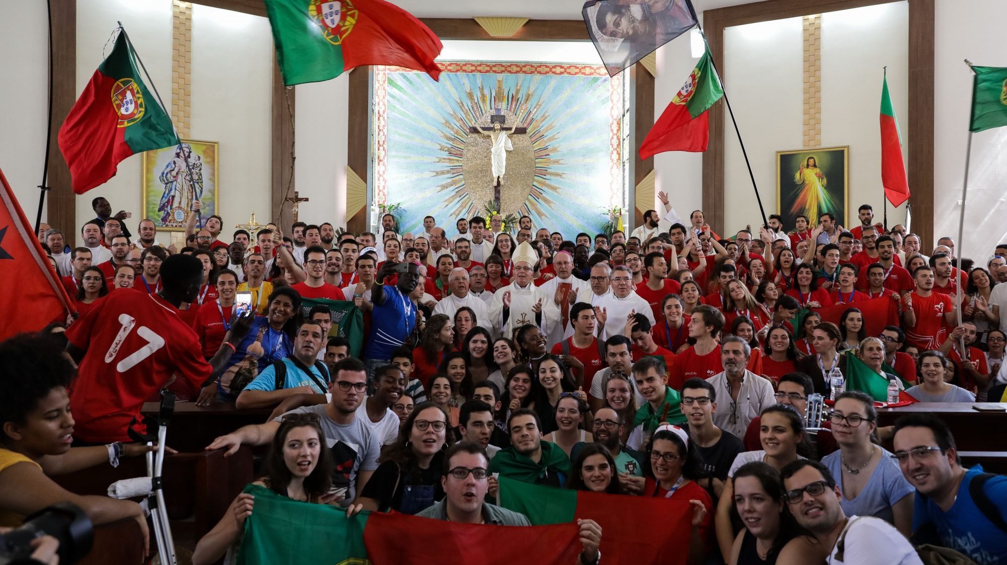 Jovens peregrinos portugueses nas últimas Jornadas Mundiais da Juventude, realizadas em 2019 no Panamá