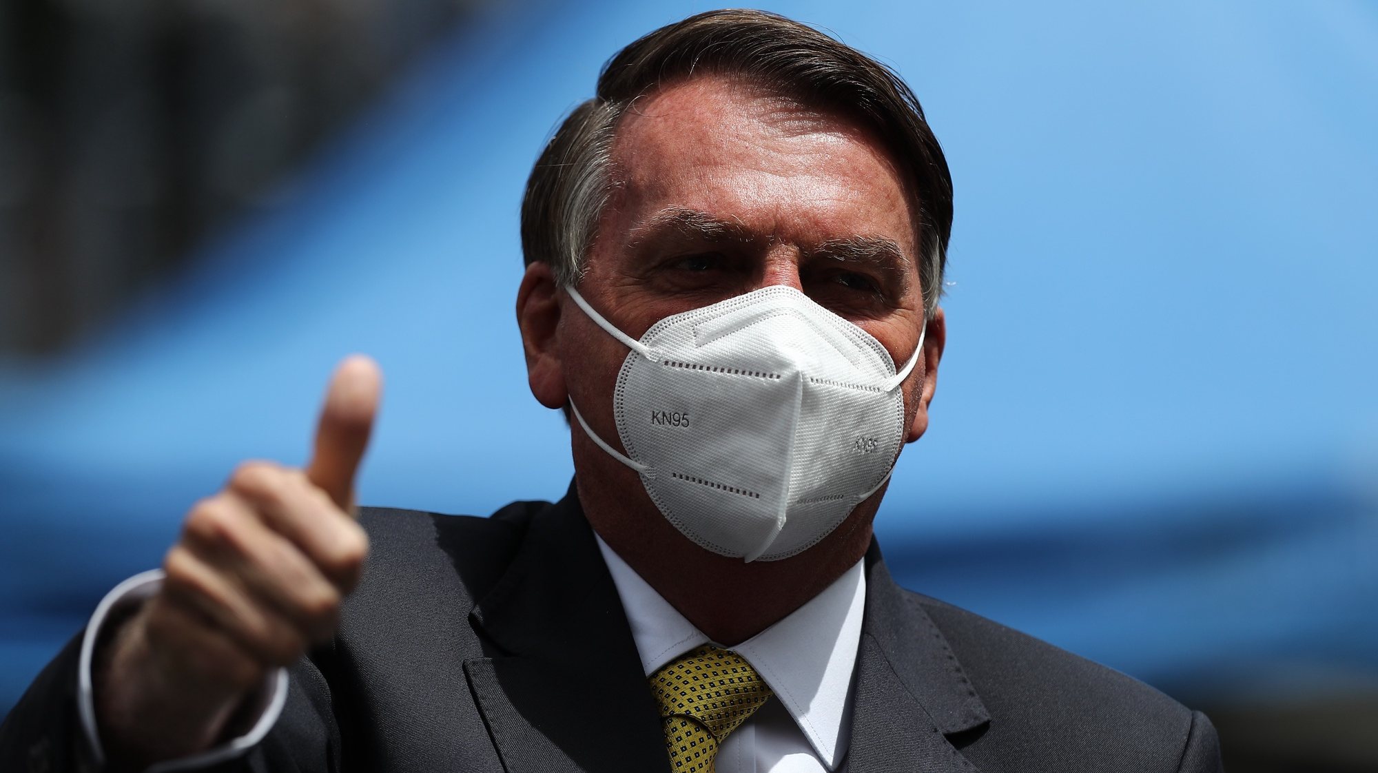 epa09225628 Brazilian President Jair Bolsonaro attends the investiture of the new president of Ecuador, Guillermo Lasso, at the headquarters of the National Assembly, in Quito, Ecuador, 24 May 2021. Guillermo Lasso, who takes office as President of Ecuador, faces the challenges of promoting mass vaccination against covid-19 as the main recipe to reactivate an economy that depends on international aid and with a limited budget. For now, he has already anticipated that his administration will bet on doubling oil production, will put gasoline refineries under concession, will promote mining and offer several state areas to private initiative.  EPA/Jose Jacome