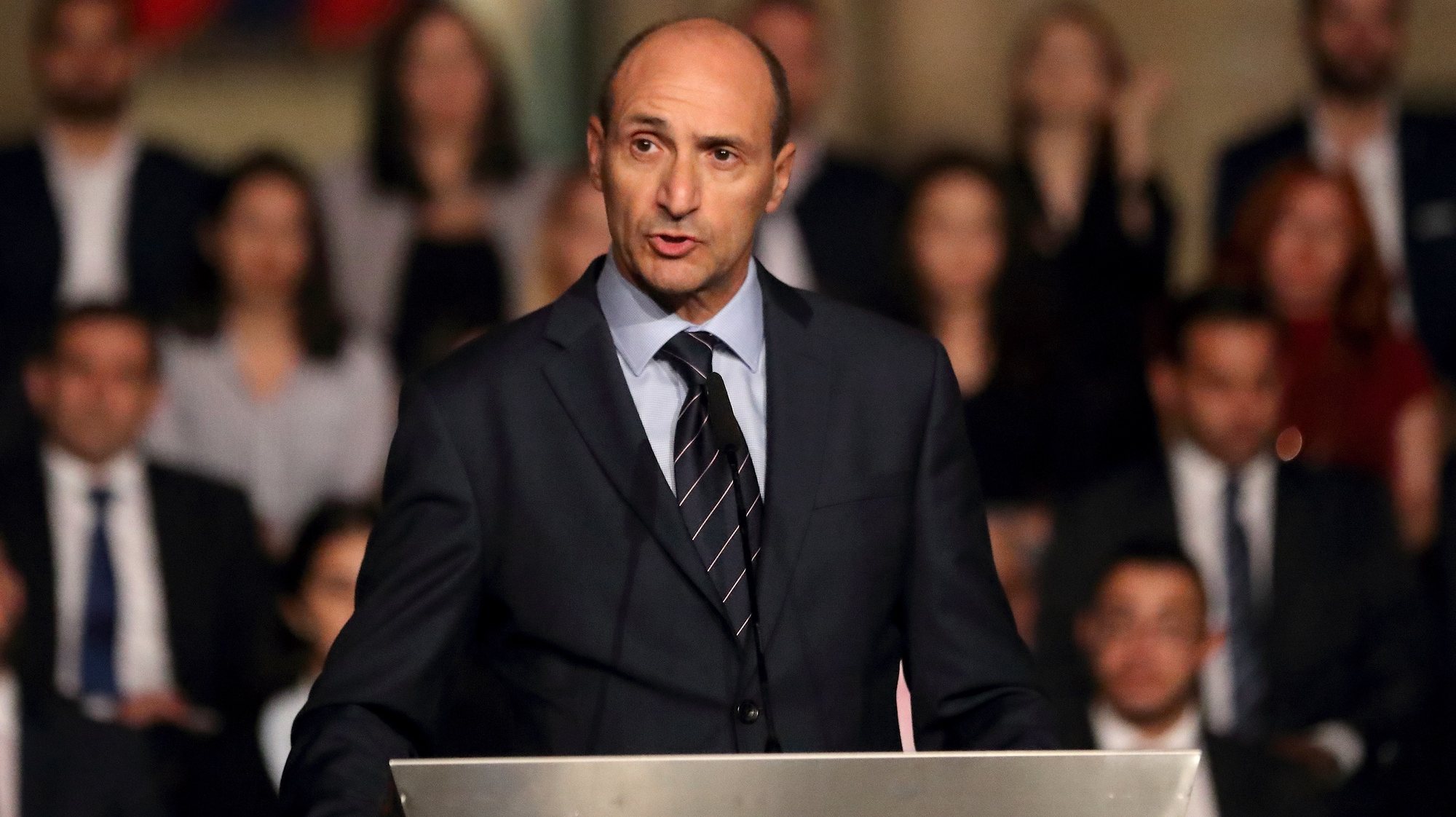epa08049227 Malta&#039;s Deputy Prime Minister and Minister for Health, Dr. Chris Fearne speaks during a government event in Castille Place, Valletta, Malta, on 22 October, 2018 (issued 06 December 2019). Chris Fearne officially announced on 06 December 2019 that he will contest the upcoming Labour leadership (Partit Laburista) election. According to local reports, Fearner is tipped to succeed Joseph Muscat as the next Prime Minister of Malta.  EPA/DOMENIC AQUILINA