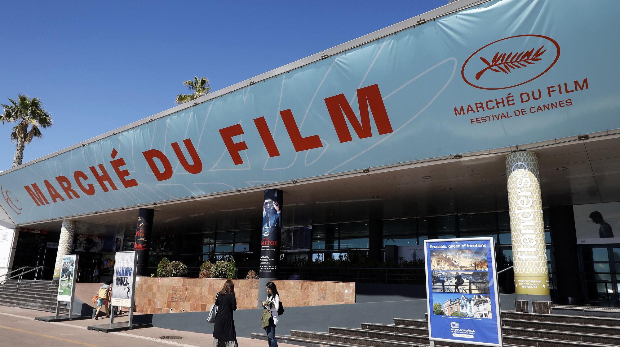 epa08369474 (FILE) - A general view of the Film Market area during the 72nd annual Cannes Film Festival, in Cannes, France, 14 May 2019 (reissued 17 April 2020). The Festival de Cannes announced the launch of the Marche du Film Online, an online market created to support the international film industry and help professionals. It will be held from 22 to 26 June 2020.  EPA/SEBASTIEN NOGIER *** Local Caption *** 55191039