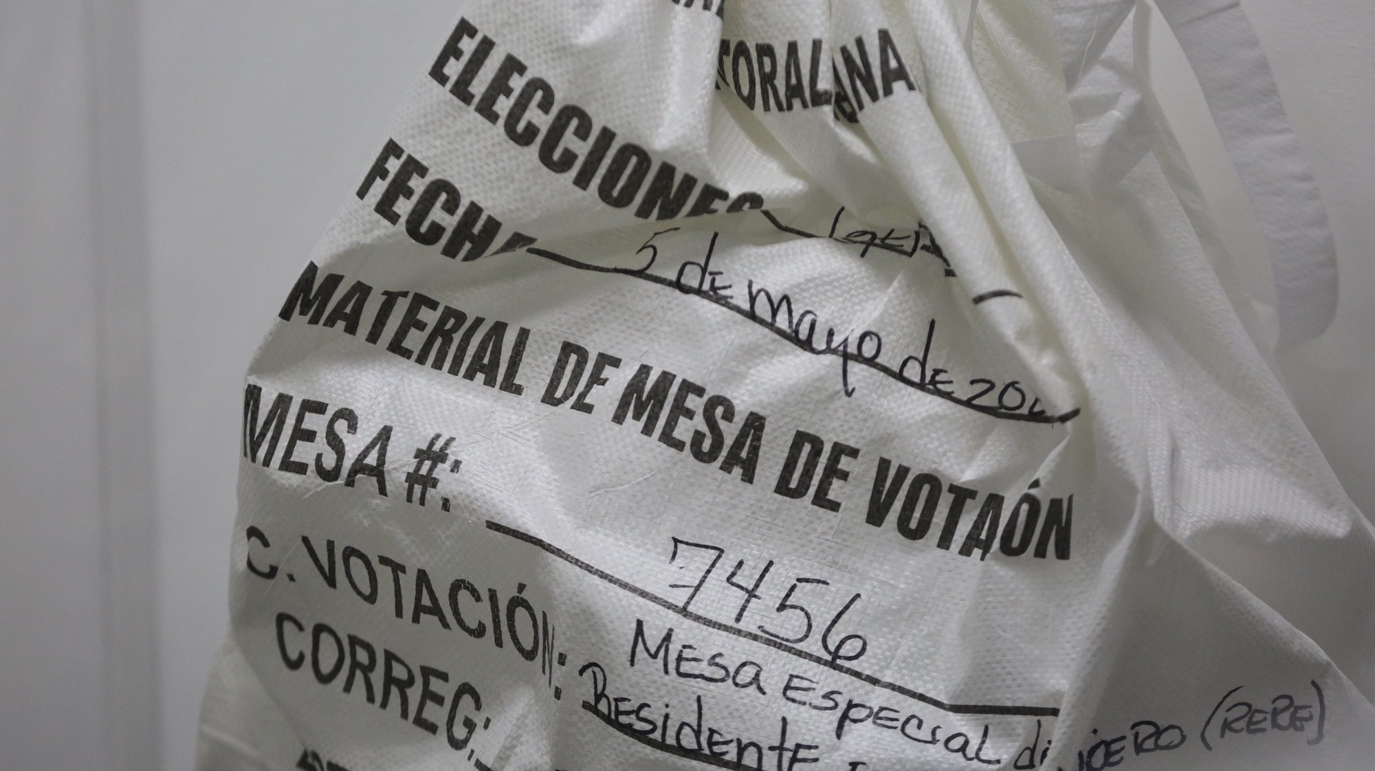epa11295991 Materials to be used during the reception of the vote at the Electoral Tribunal, in Panama City, Panama, 22 April 2024 (issued 23 April 2024). A total of 4,458 people, 0.15 percent of the official Panamanian electoral roll, will be able to cast their vote online from 23 April until 02 May, three days before the elections, to elect the next president of Panama.  EPA/Carlos Lemos