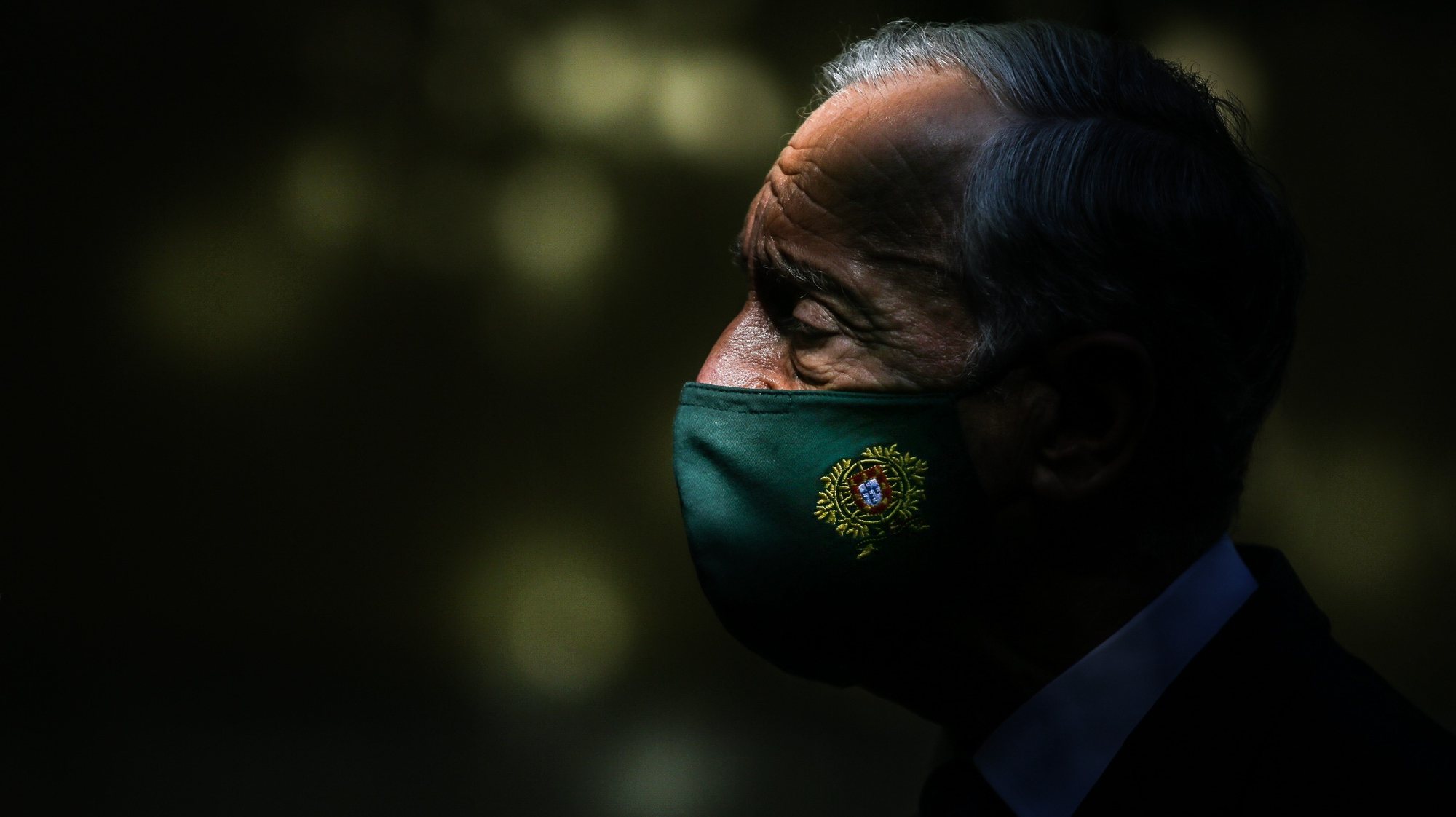 O Presidente da República, Marcelo Rebelo de Sousa, após visitar o Centro de Vacinação contra a covid-19 do Estádio Universitário de Lisboa, em Lisboa, 23 de junho de 2021. MÁRIO CRUZ/LUSA
