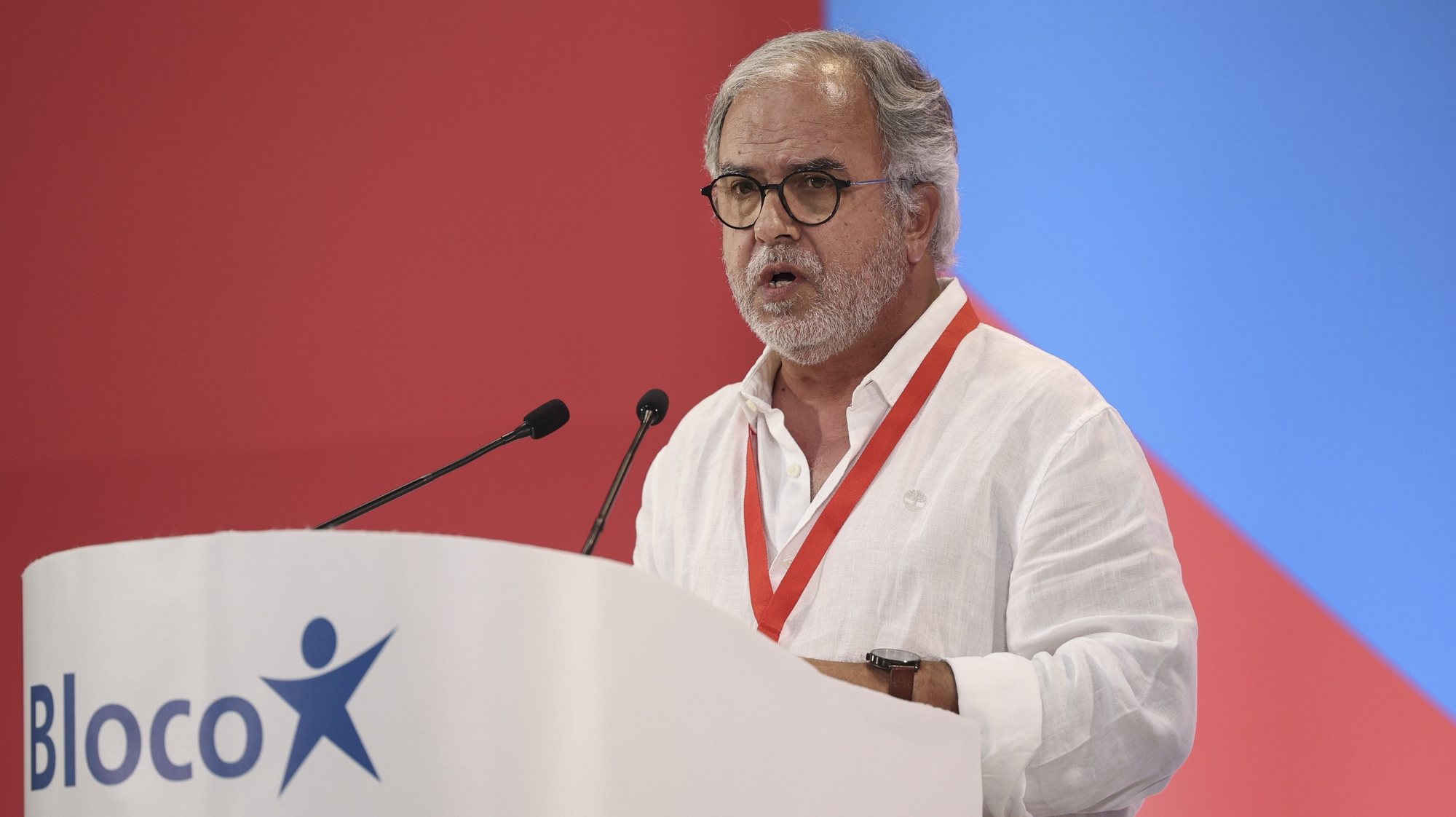 José Manuel Pureza, do Bloco de Esquerda (BE), intervém durante a XIII Convenção Nacional do partido, em Lisboa, 28 de maio de 2023. ANTÓNIO COTRIM/LUSA