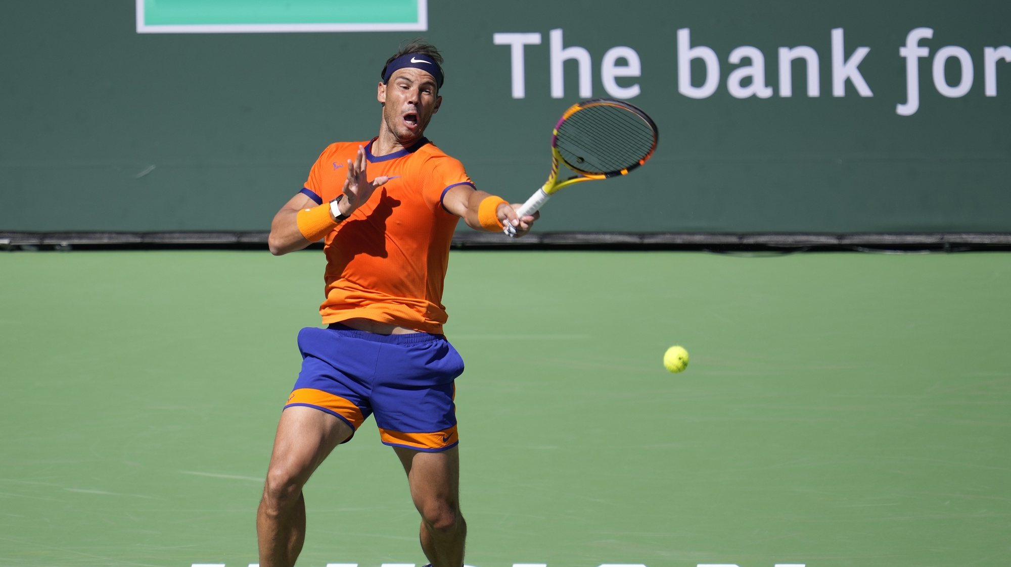 O tenista espanhol Rafael Nadal no torneio de ténis de Indian Wells
