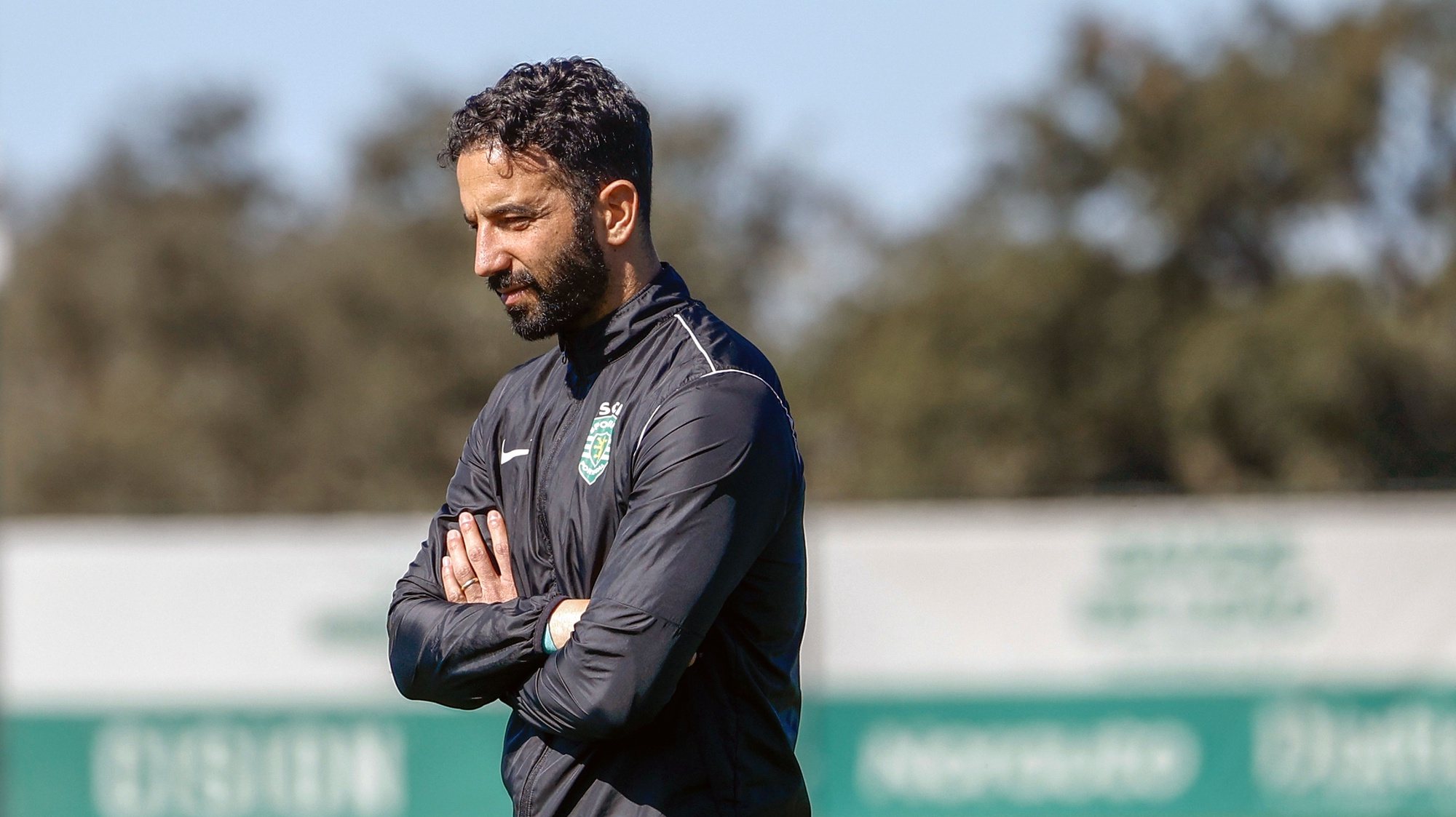 Sporting CP head coach Ruben Amorim leads a training session at Alcochete Academy, in Alcochete, Portugal, 15 March 2023. Sporting CP faces Arsenal in UEFA Europa League the second leg at Emirates stadium in London on 16 March 2023. ANTONIO PEDRO SANTOS/LUSA