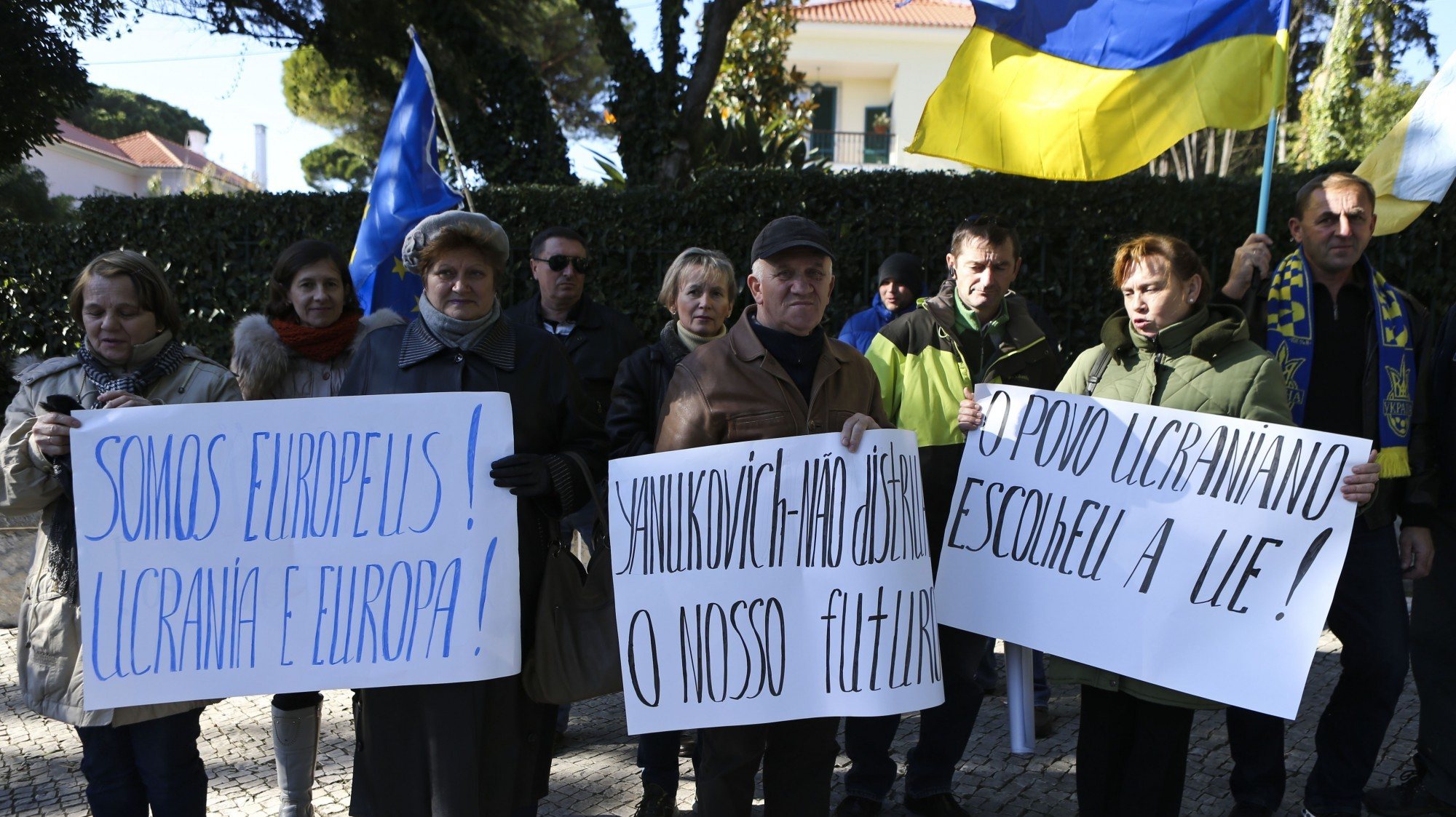 Protesto em 2013 em frente à embaixada ucraniana, no início de uma crise que já foi pretexto para mais de uma centena de manifestações