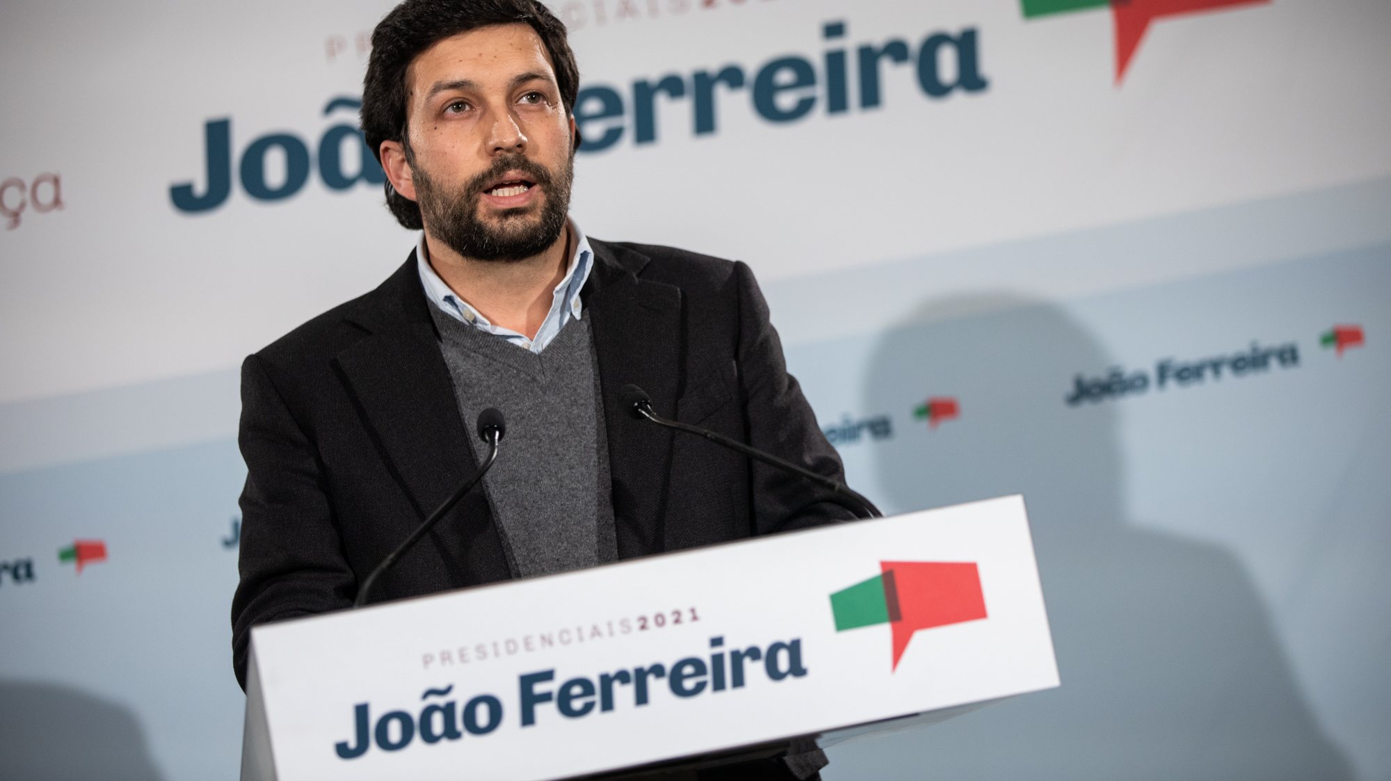 João Ferreira no discurso após a divulgação dos resultados das eleições