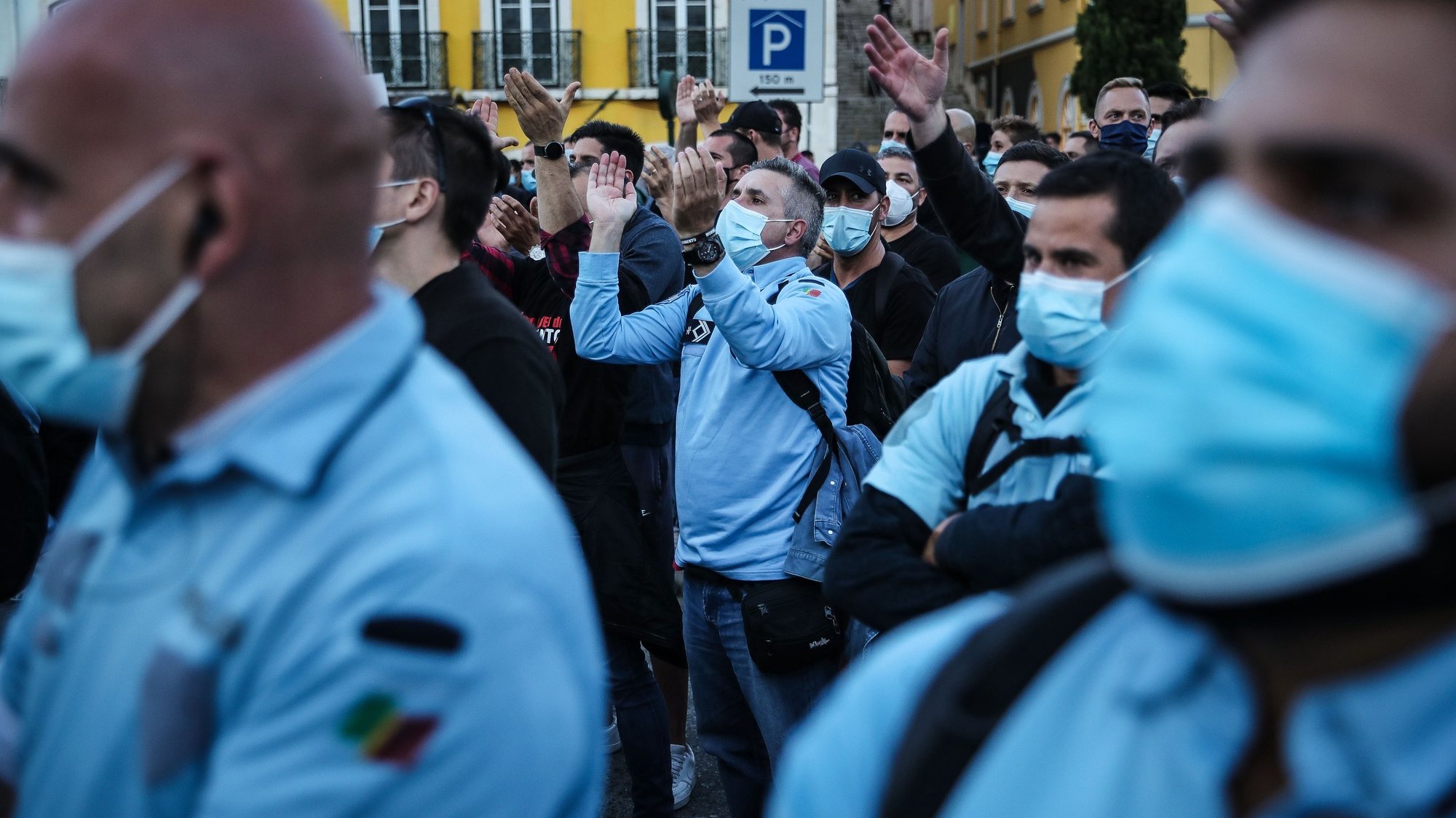 Police officers take part in a protest organized by &#039;Movimento Zero&#039; under the slogan &#039;Time to Act - United We Are the Storm that Torments Them!&#039; to demand better pay and working conditions, in front of the Parliament in Lisbon, Portugal, 21 June 2021. &#039;Movimento Zero&#039; is an anonymous, non-hierarchical movement formed on social media.  MARIO CRUZ / LUSA