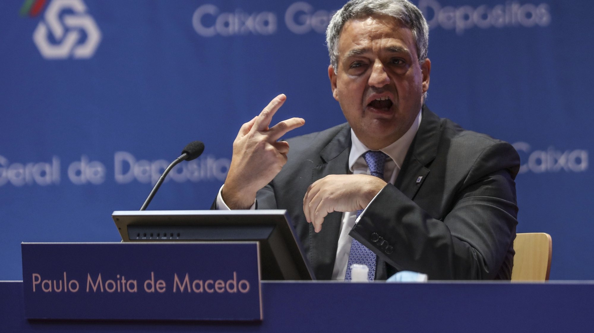 O presidente da Caixa Geral de Depósitos, Paulo Macedo intervém na apresentação dos resultados do 1.º semestre  de 2020 esta tarde em Lisboa, 31 de julho de 2020. MIGUEL A. LOPES / LUSA