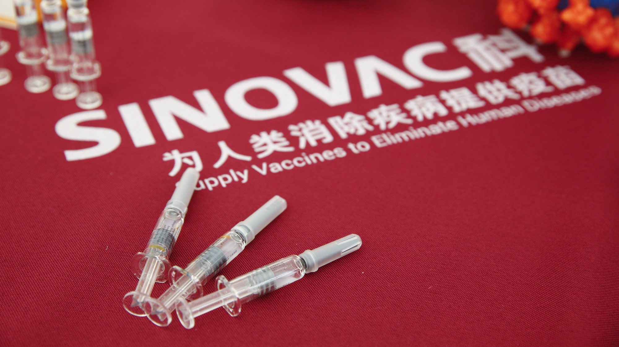 epa08693182 Sinovac&#039;s COVID-19 vaccine candidate CoronaVac are displayed at Sinovac Biotech during a government-organized media visiting in Beijing, China, 24 September 2020. Sinovac is a Chinese vaccine maker that is developing the COVID-19 vaccine candidate called CoronaVac.  EPA/WU HONG