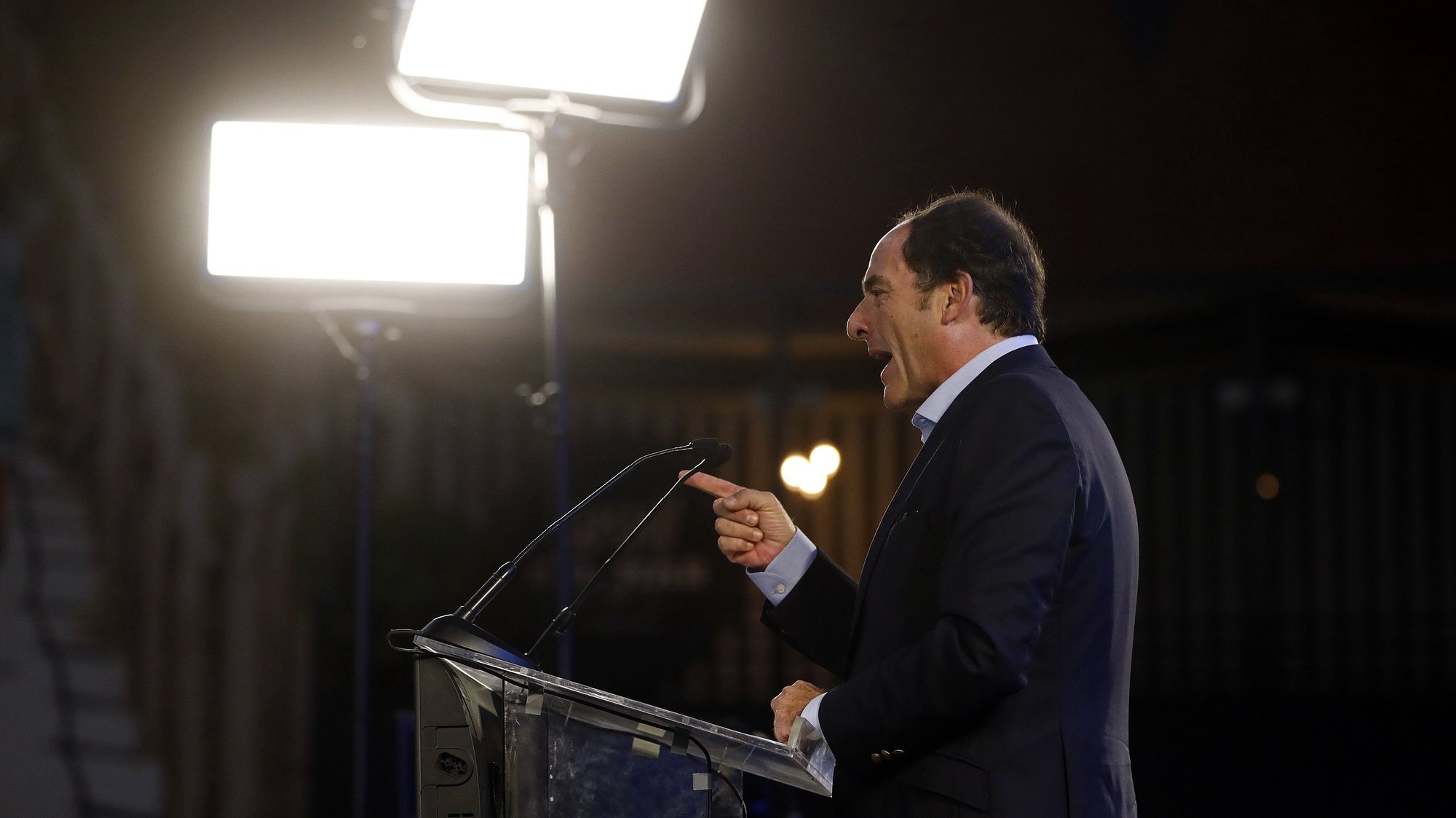 O antigo presidente do CDS-PP, Paulo Portas, intervém durante um jantar comício, no âmbito da campanha para as eleições europeias 2019, em Cascais, 21 de maio de 2019. ANTÓNIO PEDRO SANTOS/LUSA