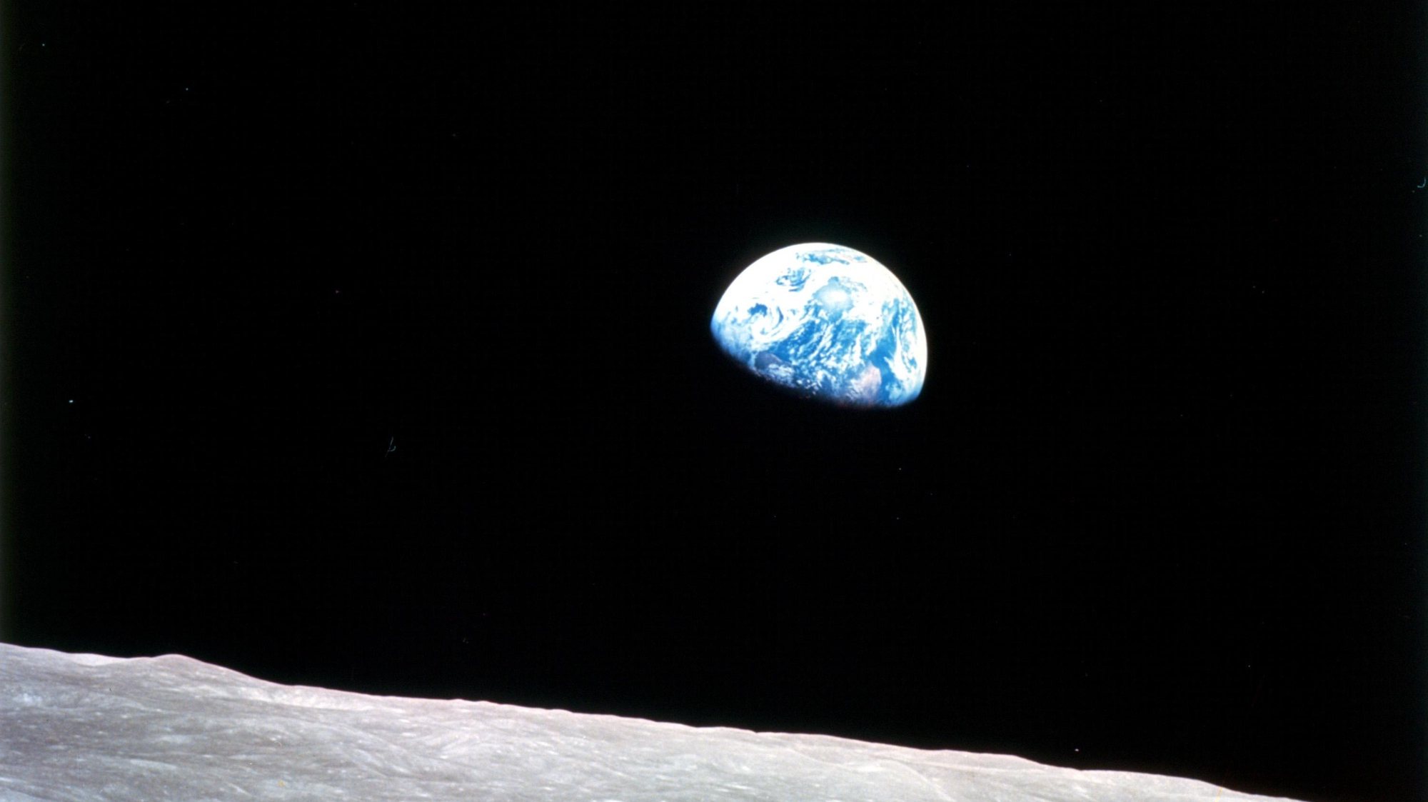 epa07243912 A handout photo made available by the NASA shows the earth as pictured from Apollo 8, the first manned mission to the moon, taken in lunar orbit on 24 December 1968 (issued 21 December 2018). 24 December 2018 marks 50 years since the iconic Earthrise photograph was taken.  EPA/Bill Anders/NASA / HANDOUT  HANDOUT EDITORIAL USE ONLY/NO SALES