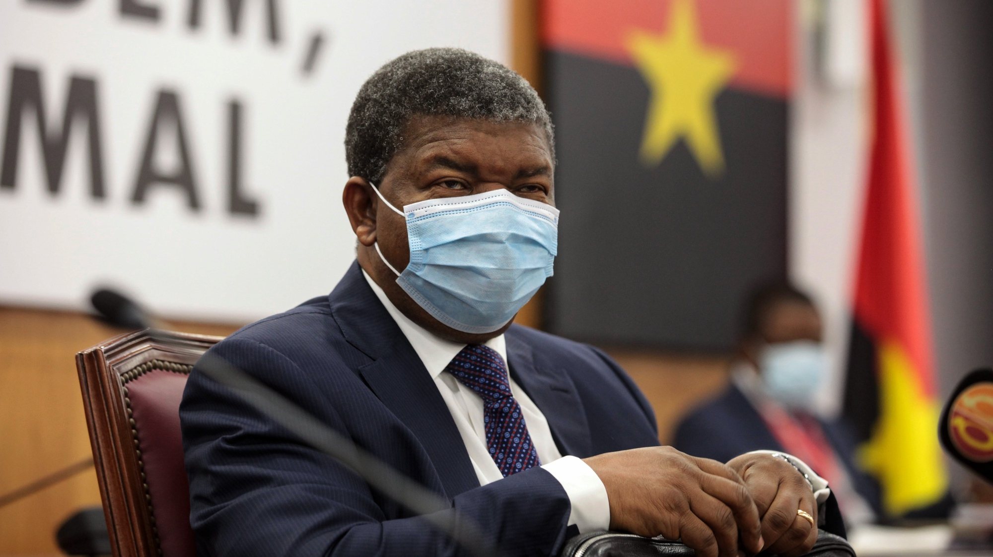 O presidente do Movimento Popular de Libertação de Angola (MPLA), João Lourenço, preside à 9.ª reunião do Secretariado do Bureau Político do partido, em Luanda, Angola, 12 de setembro de 2020. AMPE ROGÉRIO/LUSA