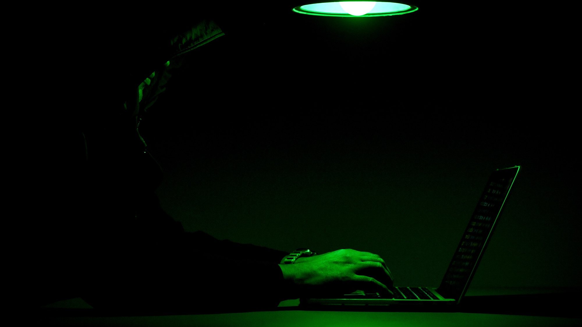 epa07261856 ILLUSTRATION - A person sits in front of a computer screen in Moers, Germany, 04 January 2019. Reports on 04 January 2019 state personal data of hundreds of German politicians, celebrities and journalists have been hacked and posted online. The compromised data reportedly includes credit card details, private chat protocols and contact information. The data was allegedly shared via a Twitter account under the name G0d (@_0rbit) prior to Christmas 2018, which has been suspended in the meantime.  EPA/SASCHA STEINBACH