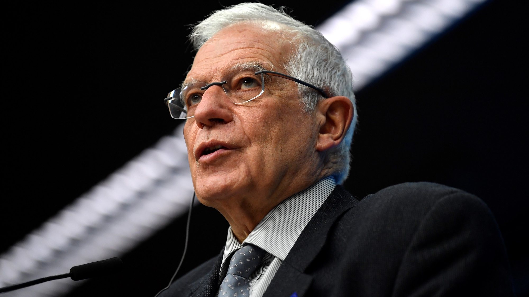 epa08964563 European Union for Foreign Affairs and Security Policy Josep Borrell speaks during a press conference following a meeting with EU Ministers of Foreign Affairs at the EU headquarters, in Brussels, Belgium, 25 January 2021.  EPA/JOHN THYS / POOL