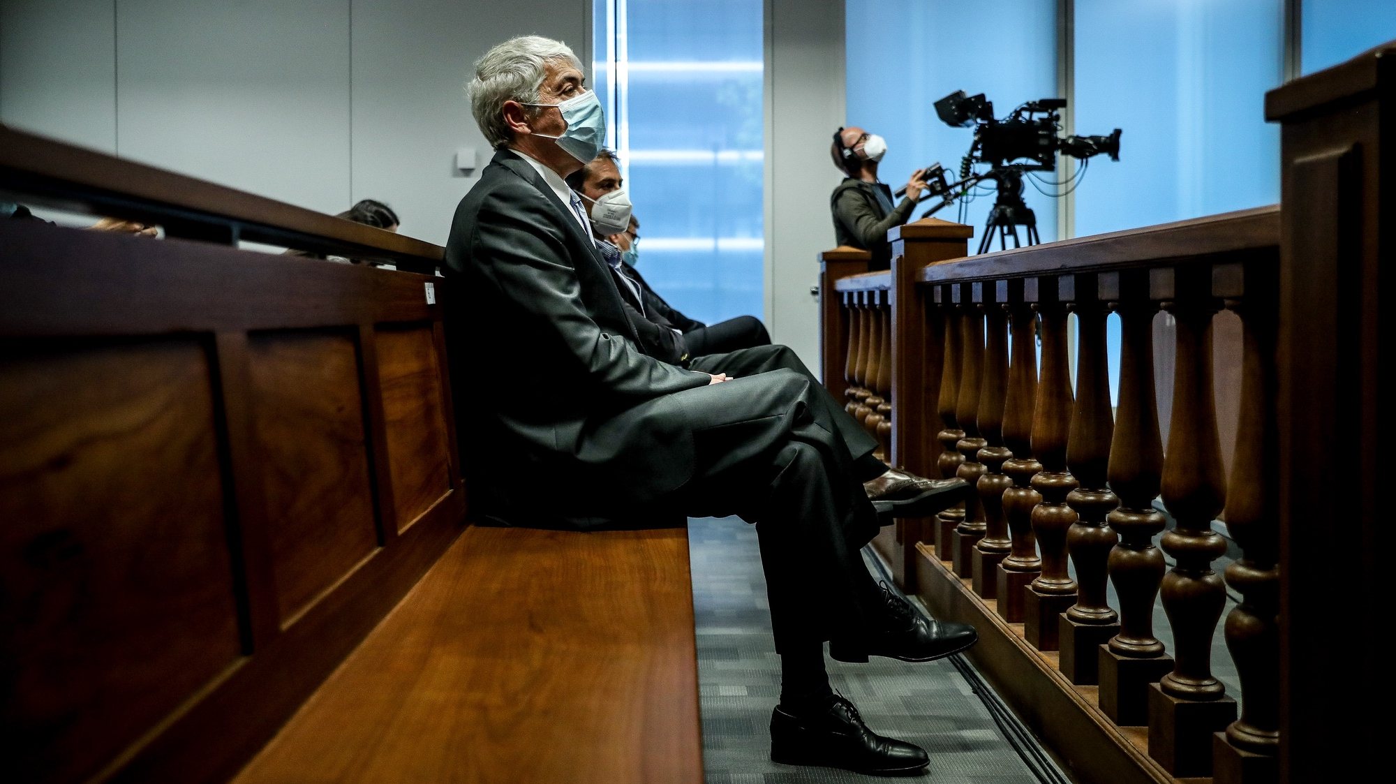 The defendant and former Prime Minister Jose Socrates during the reading of the instructional decision of the high-profile corruption case known as Operation Marques, at the Justice Campus in Lisbon, Portugal, 09 April 2021. Operation Marques has 28 defendants - 19 people and 9 companies - including former Prime Minister Jose Socrates, banker Ricardo Salgado, businessman and friend of Socrates Carlos Santos Silva, and senior executives of Portugal Telecom, and is related to crimes of active and passive corruption, money laundering, document forgery, and tax fraud.  MARIO CRUZ/POOL/LUSA