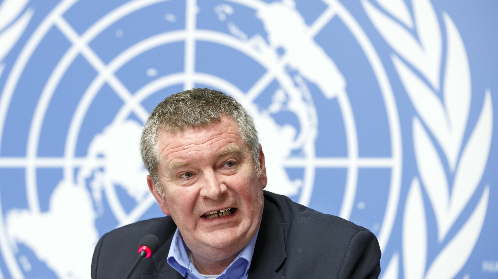 epa07335506 Mike Ryan, Assistant Director-General for Emergencies of World Health Organization (WHO), informs to the media about of update on WHO Ebola operations in the Democratic Republic of the Congo (DRC) during a press conference, at the European headquarters of the United Nations (UNOG) in Geneva, Switzerland, 01 February 2019.  EPA/SALVATORE DI NOLFI