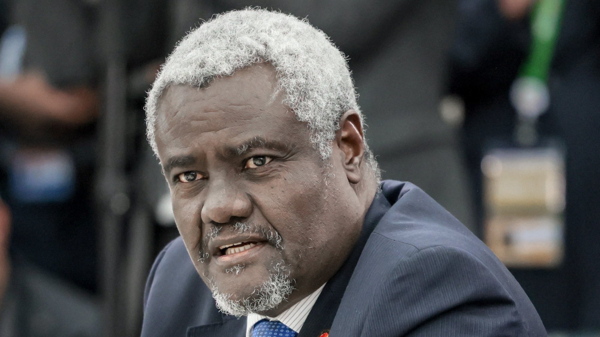 epa10771866 A handout photo made available by TASS Host Photo Agency shows Сhairperson of the African Union Commission (AUC), Moussa Faki Mahamat, during a working breakfast of heads of regional organizations in Africa with the participation of Russian President Vladimir Putin, at the Second Summit Economic and Humanitarian Forum &#039;Russia-Africa&#039; in St.Petersburg, Russia, 27 July 2023. The Second Summit Economic and Humanitarian Forum &#039;Russia-Africa&#039; will take place from July 27 to 28 at the congress-exhibition center Expoforum in St.Petersburg.  EPA/Mikhail Metzel / TASS Host Photo Agency / HANDOUT MANDATORY CREDIT HANDOUT EDITORIAL USE ONLY/NO SALES