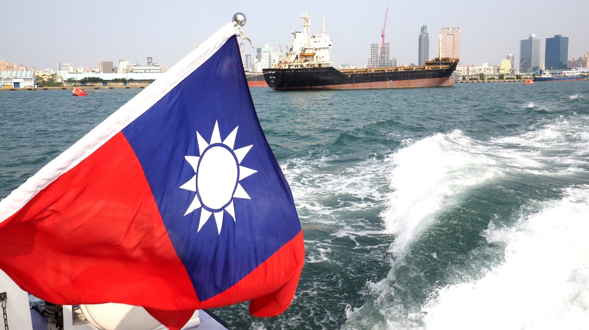 epa06057113 Taiwan&#039;s national flag flies on a boat sailing in the Kaohsiung Harbour in Kaohsiung, southern Taiwan, 12 January 2017 (issued 30 June 2017). On 30 June 2017, Taiwan welcomed a US arms sale package and the US Senate provision passing a bill allowing US warships to dock at Taiwan ports. The arms sale will &#039;help strengthen Taiwan&#039;s self-defense capabilities. This increases Taiwan&#039;s confidence and ability to maintain the status quo of peace and stability across the Taiwan Strait,&#039; President Tsai Ing-wen said in a twitter message. On 29 June, the US State Department approved a 1.42 billion US dollar arms sale package for Taiwan, one day after the US Senate passed a bill to allow US warships to dock at Taiwan ports. China protested the US arms sale and US Senate act on port call, calling it violation of the Sino-US communique and interference in China&#039;s domestic affairs.  EPA/DAVID CHANG