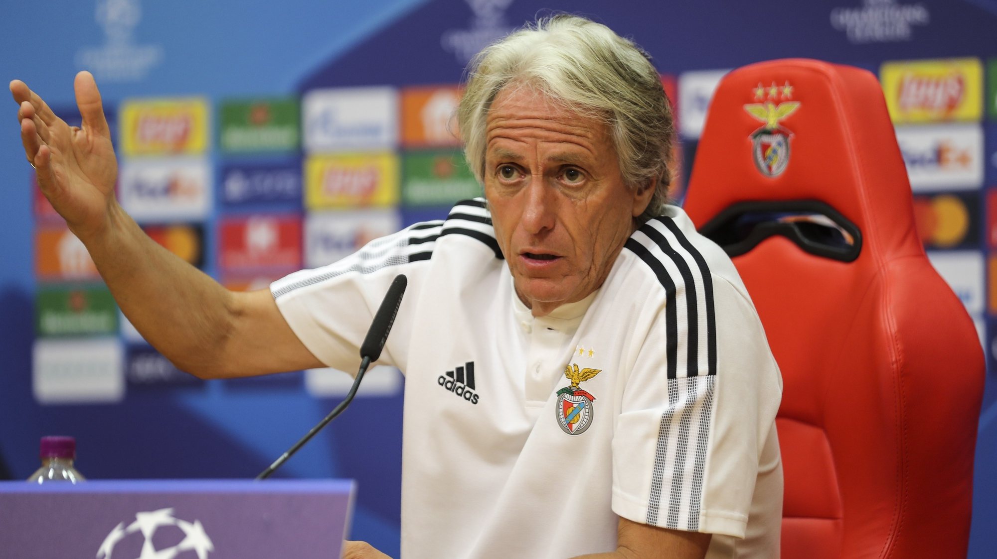 Benfica&#039;s head coach Jorge Jesus during the press conference at Benfica&#039;s training camp in Seixal prior to tomorrows Champion League group E soccer match against Dinamo Kyiv, Seixal, Portugal, 13 of September 2021.  MIGUEL A. LOPES/LUSA
