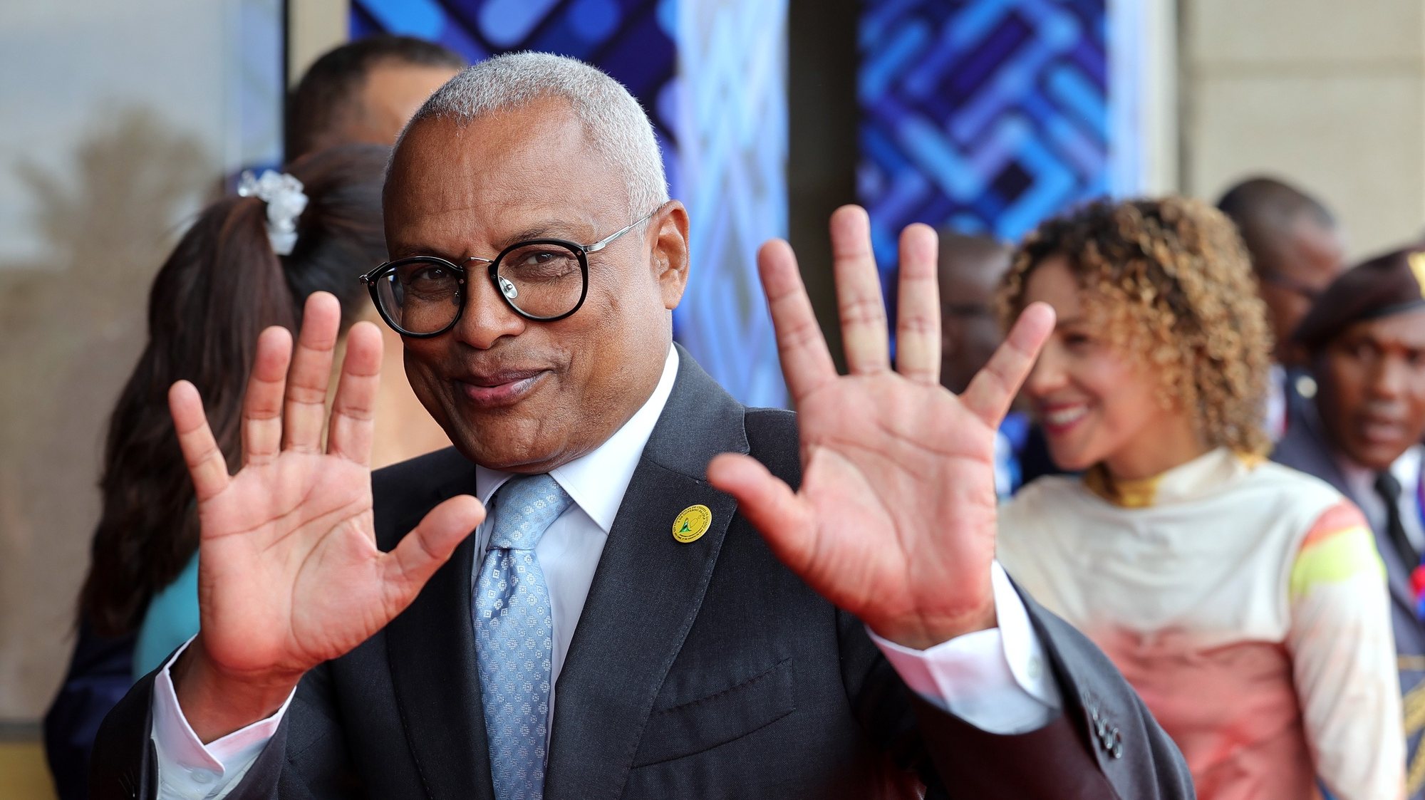 President of the Republic of Cape Verde José Maria Neves waves at  the arrival of XIV CPLP Conference in Sao Tome and Principe, 27th August 2023. The CPLP, which includes Angola, Brazil, Cape Verde, Guinea-Bissau, Equatorial Guinea, Mozambique, Portugal, São Tomé and Príncipe and Timor-Leste, holds the 14th Conference of Heads of State and Government, in São Tomé and Príncipe, under the motto &quot;Youth and Sustainability&quot;. ESTELA SILVA/LUSA
