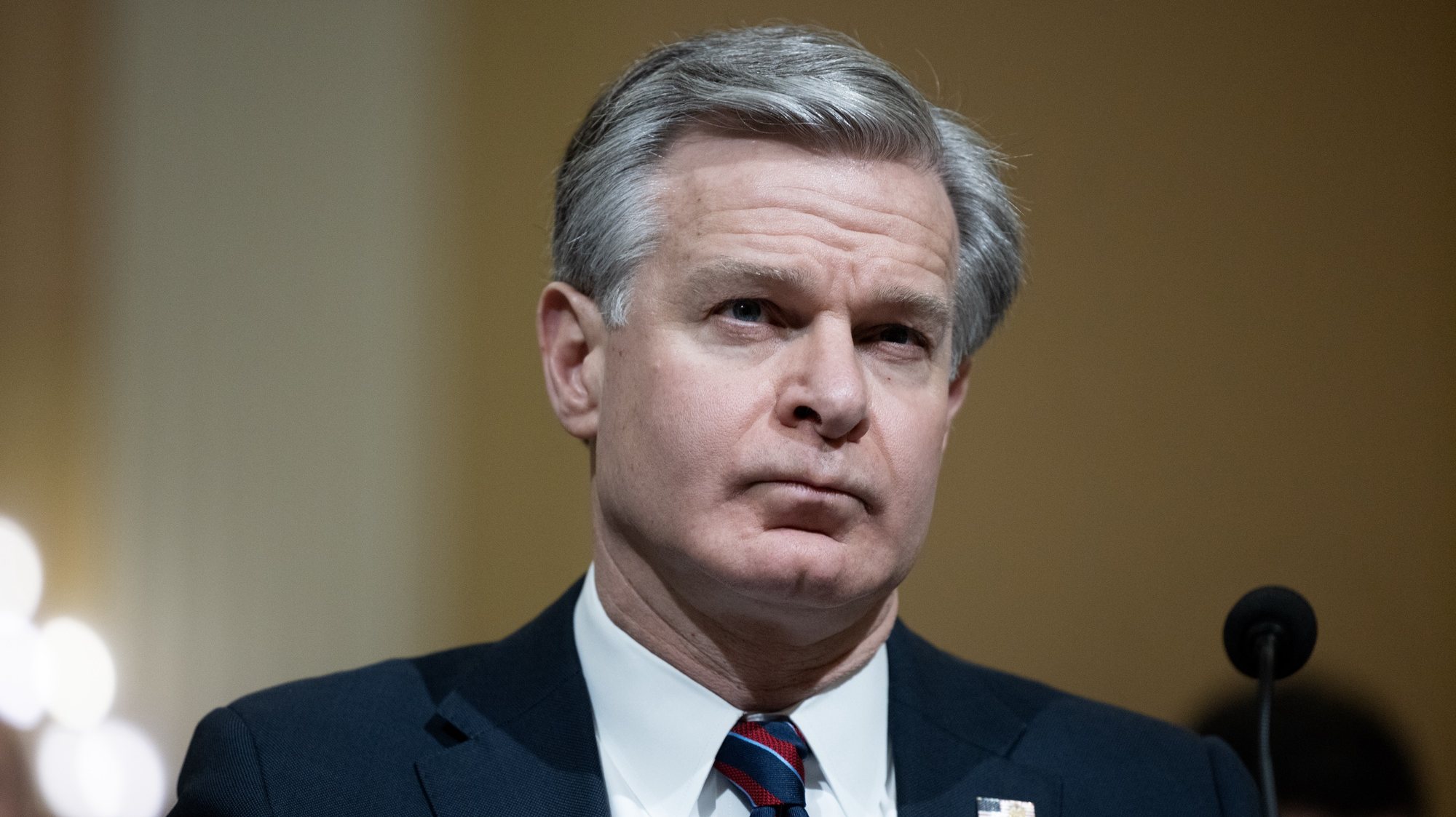 epa11116291 FBI Director Christopher Wray testifies before the House Select Committee on the Chinese Communist Party hearing entitled, &#039;The CCP Cyber Threat to the American Homeland and National Security,&#039; on Capitol Hill in Washington, DC, USA, 31 January 2024.  EPA/MICHAEL REYNOLDS