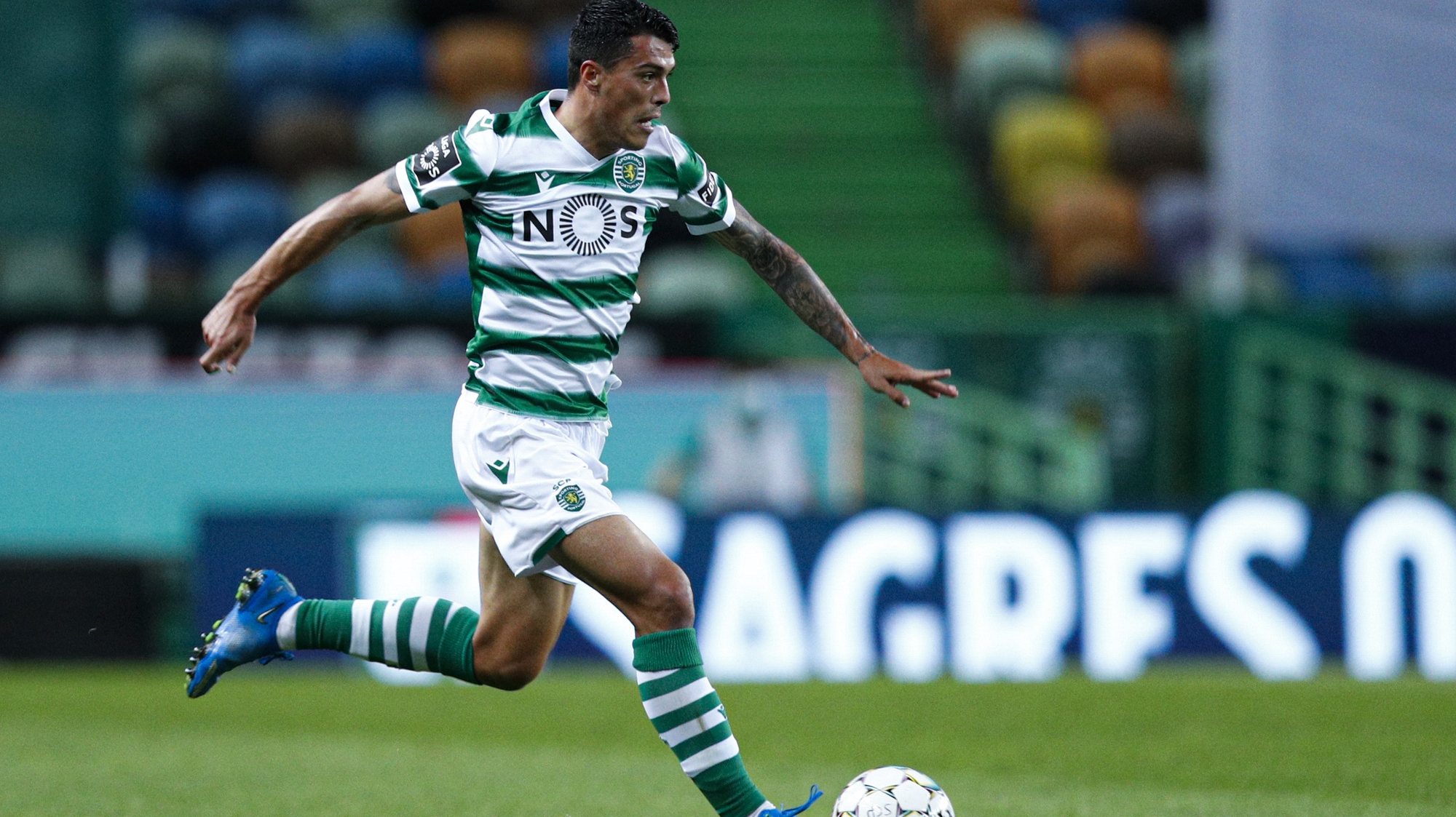 Sporting´s player  Pedro Porro, in action during their Portuguese First League soccer match held at Alvalade Stadium in Lisbon, Portugal, 21st April 2021.  ANTONIO COTRIM/LUSA