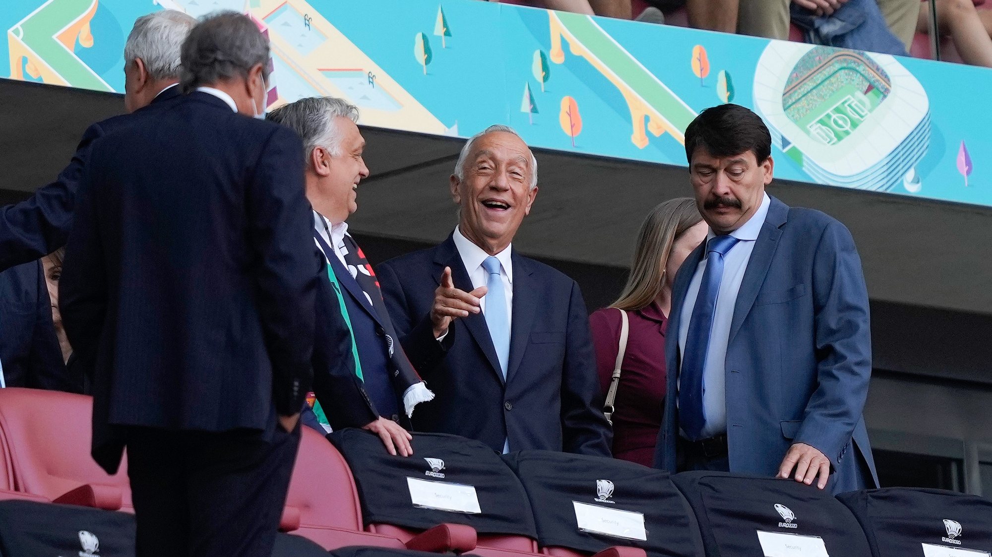 Marcelo Rebelo de Sousa President of Portugal during UEFA EURO 2020 group F preliminary round soccer match between Hungary and Portugal in Budapest, Hungary, 15 June 2021. HUGO DELGADO/LUSA