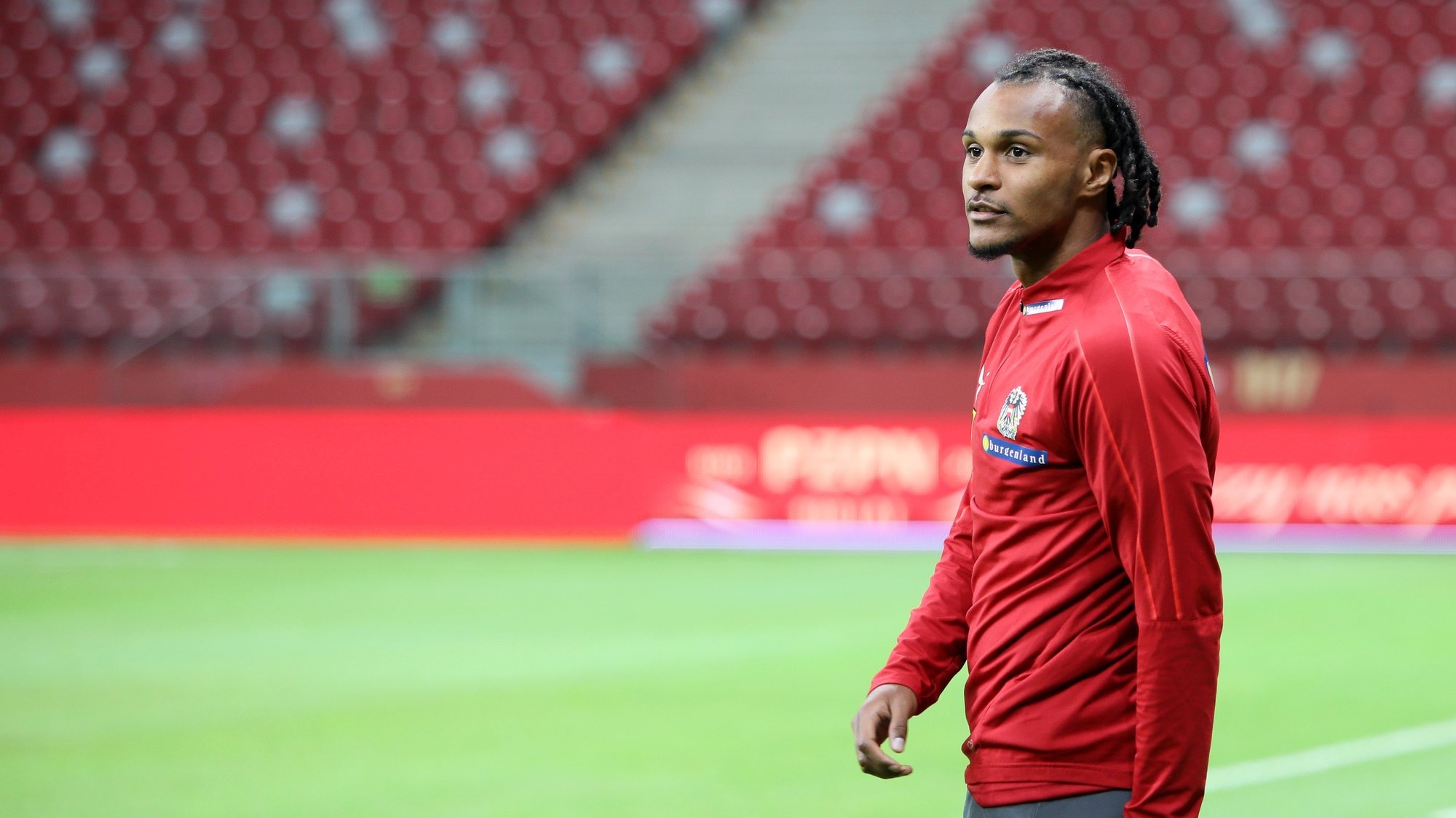 epa07828757 Austrian national soccer team player Valentino Lazaro attends his team&#039;s training session in Warsaw, Poland, 08 September 2019. Austria will face Poland in the UEFA EURO 2020 qualifying group G soccer match on 09 September 2019.  EPA/LESZEK SZYMANSKI POLAND OUT