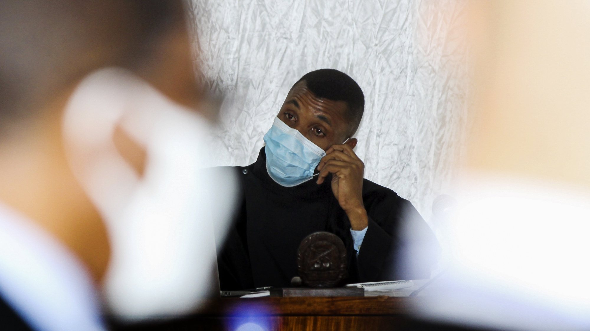 Efigénio Baptista, juíz do caso das ‘dívidas ocultas’, Maputo, Moçambique, 23 de agosto de 2021. O Tribunal Judicial da Cidade de Maputo começou hoje o julgamento de 19 arguidos acusados de envolvimento no caso das ‘dívidas ocultas’, um esquema que envolveu altas figuras do Estado moçambicano, bancos internacionais e estaleiros navais (ACOMPANHA TEXTO) LUCAS MENESES/LUSA