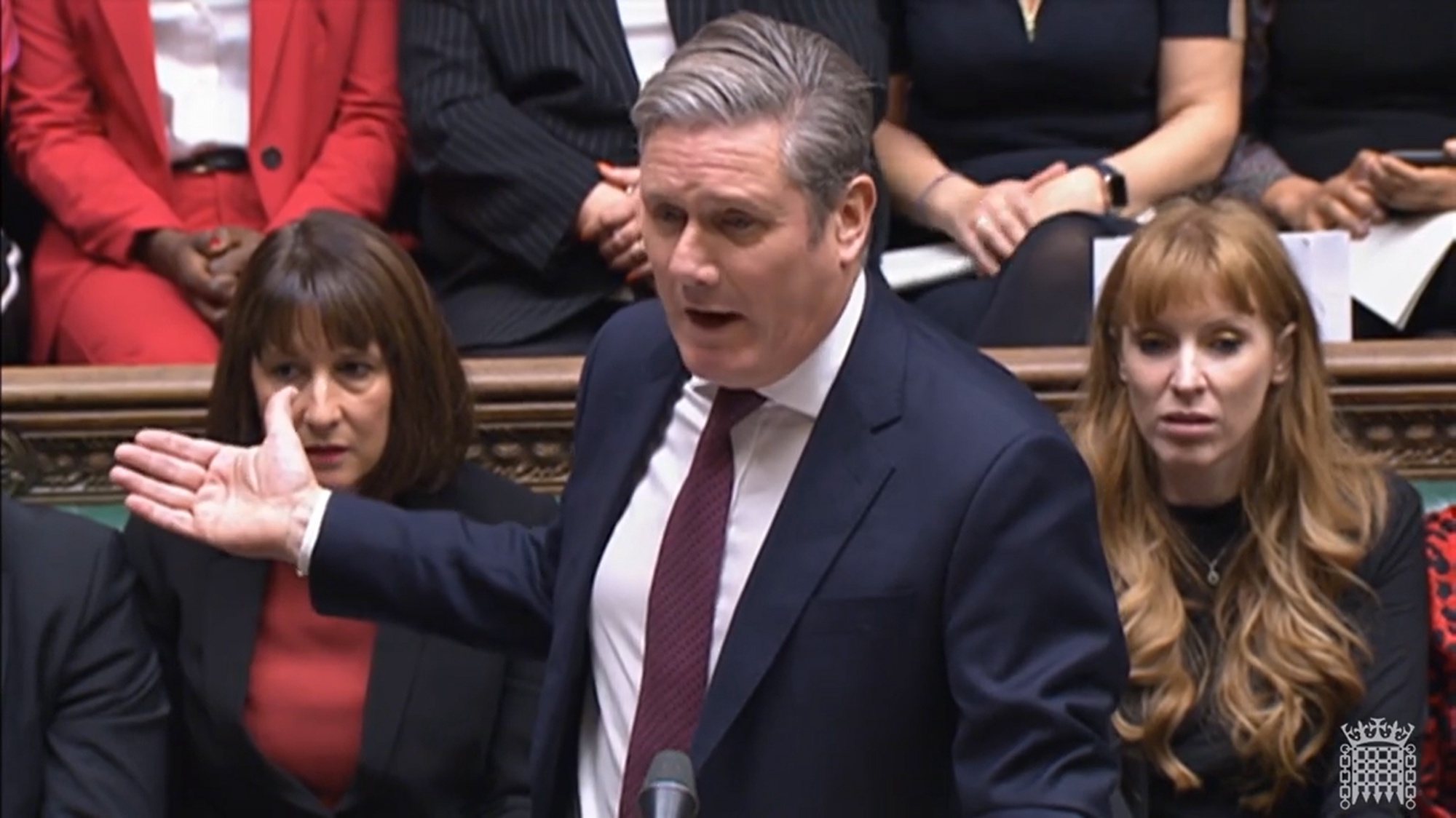 epa10252178 A grab from a handout video made available by the UK Parliamentary Recording Unit shows Labour opposition party leader Keir Starmer speak during the Prime Minister&#039;s Question (PMQs) at the House of Commons in London, Britain, 19 October 2022.  EPA/UK PARLIAMENTARY RECORDING UNIT HANDOUT -- MANDATORY CREDIT: UK PARLIAMENTARY RECORDING UNIT --  HANDOUT EDITORIAL USE ONLY/NO SALES HANDOUT EDITORIAL USE ONLY/NO SALES HANDOUT EDITORIAL USE ONLY/NO SALES